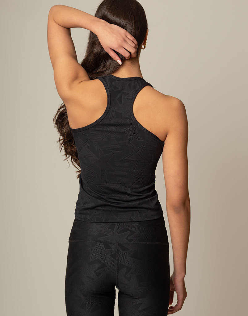 Superstar Jacquard Tank Top for Women - Breathable Summer Fashion T-Shirt - Casual Wear & Gym Workout Outfit