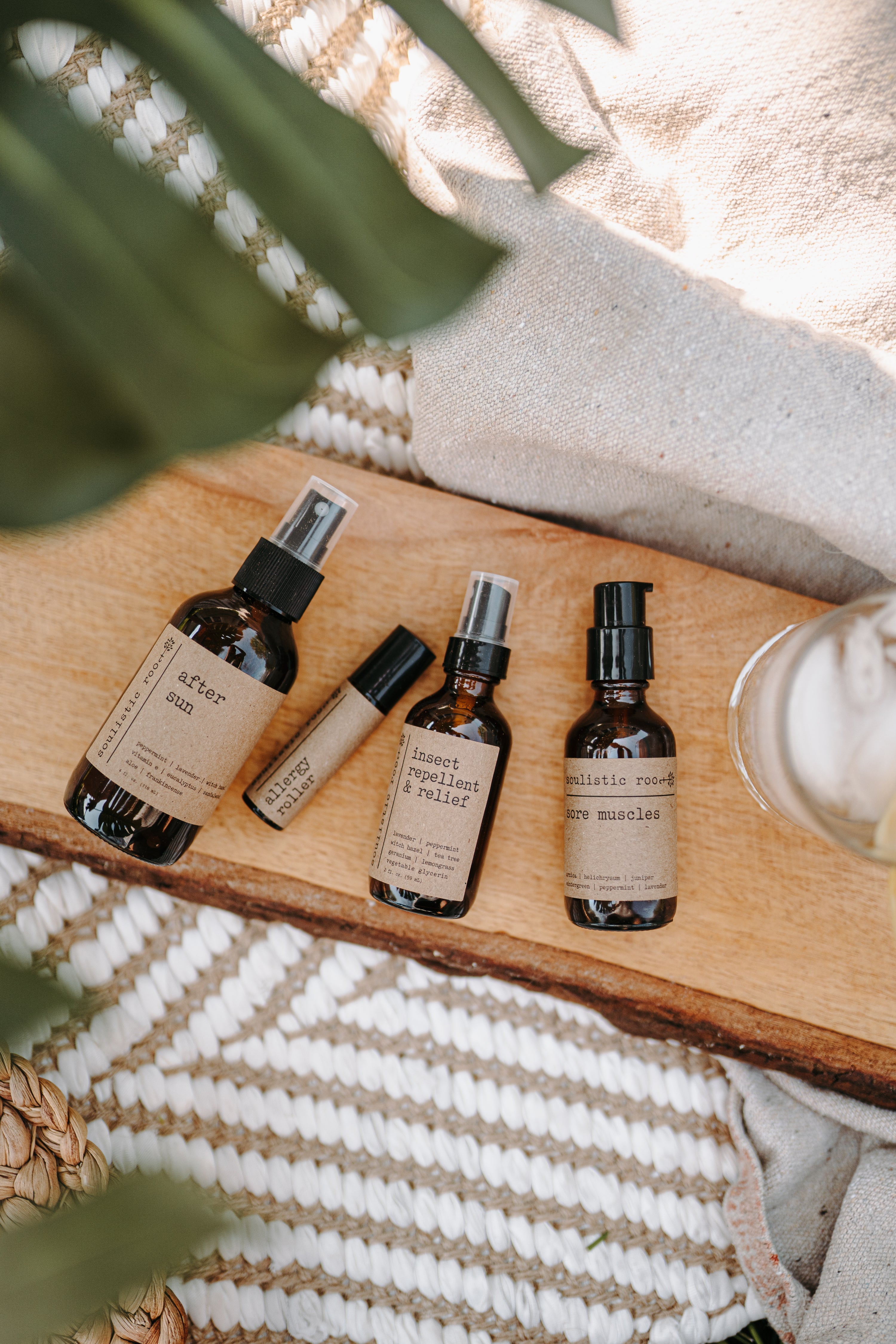 Natural After Sun Lotion, Bug Repellent Spray, Allergy Relief & Muscle Rub Gift Set - Ultimate Summer Care Essentials for Outdoor Activities, Travel & Beach Trips