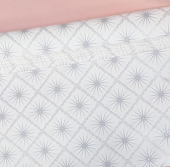 AMANVANI Premium White & Silver Gift Wrapping Paper Sheets - 10-Pack Elegant Holiday Wrapping Roll for Christmas, Birthday, Wedding Presents & Party Decorations