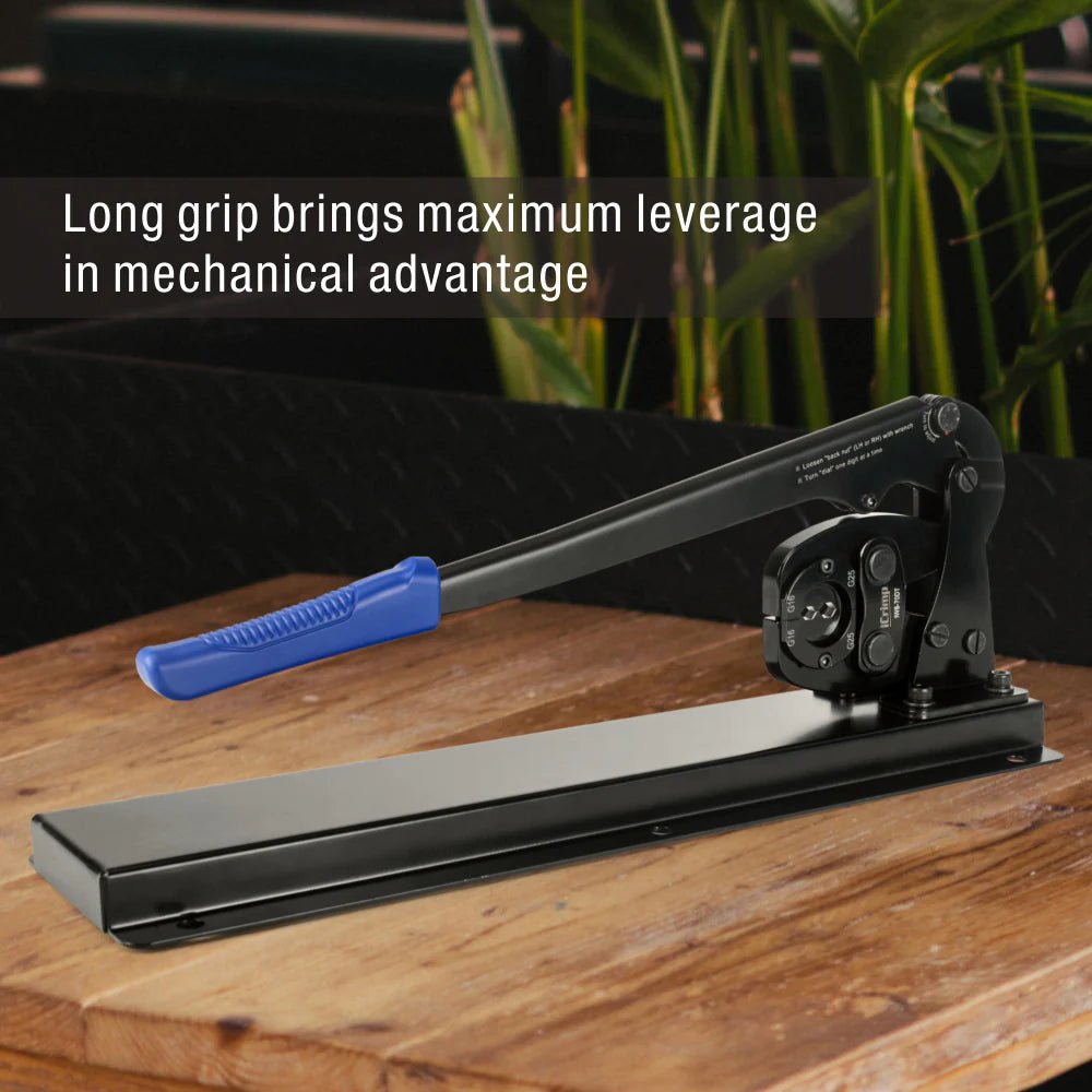 Heavy Duty Battery Lug Crimper for Copper & Aluminum Lugs (6-70mm², AWG 10-2/0) - Bench Mount Hexagonal Crimping Tool for Electrical Wiring, Automotive, Marine & Solar Applications