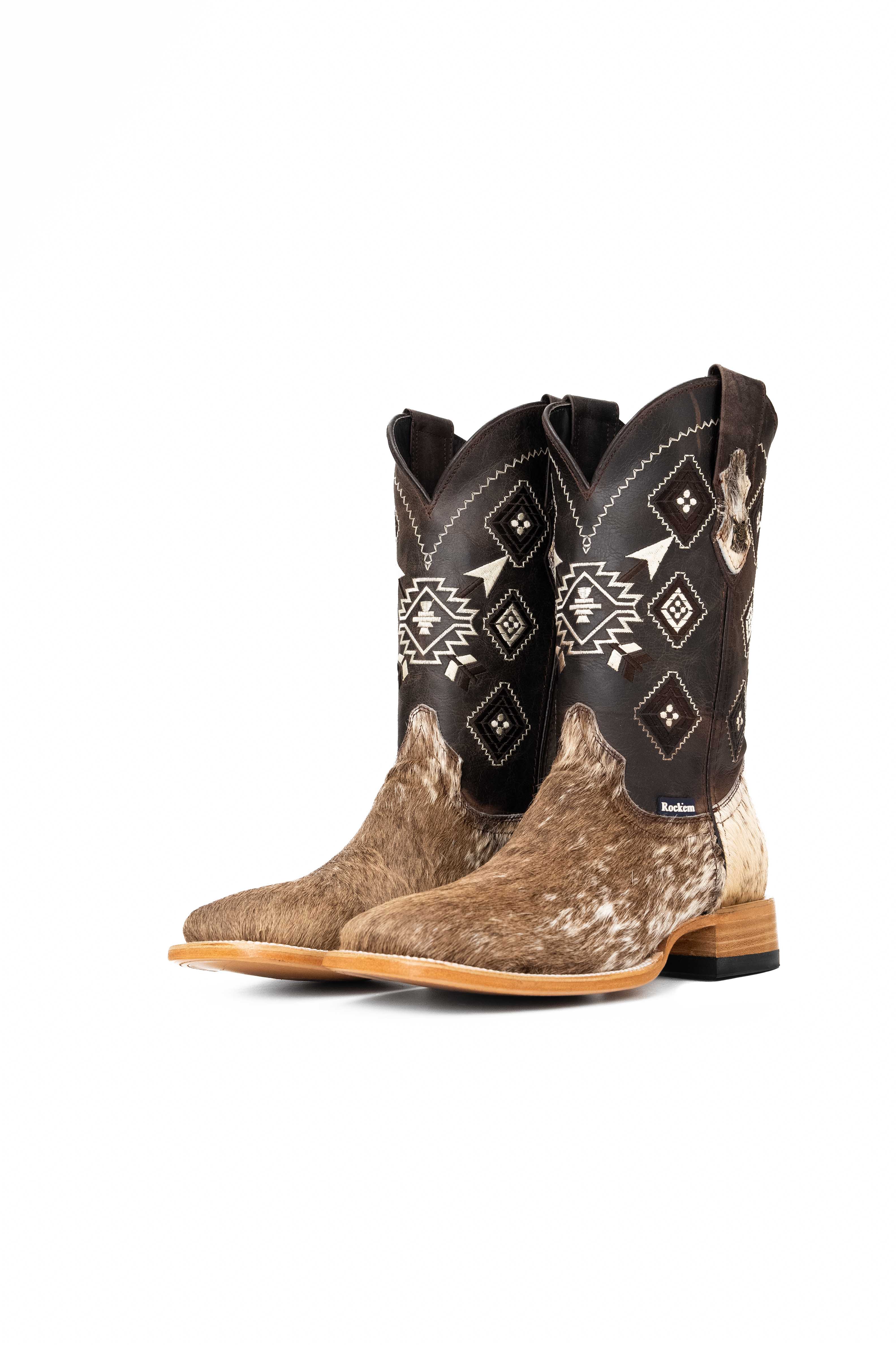 Authentic Men's Cowhide Square Toe Cowboy Boots - Size 9 Western Boots for Rodeo, Country Dancing & Outdoor Adventures - Premium Leather Work Boots for Men