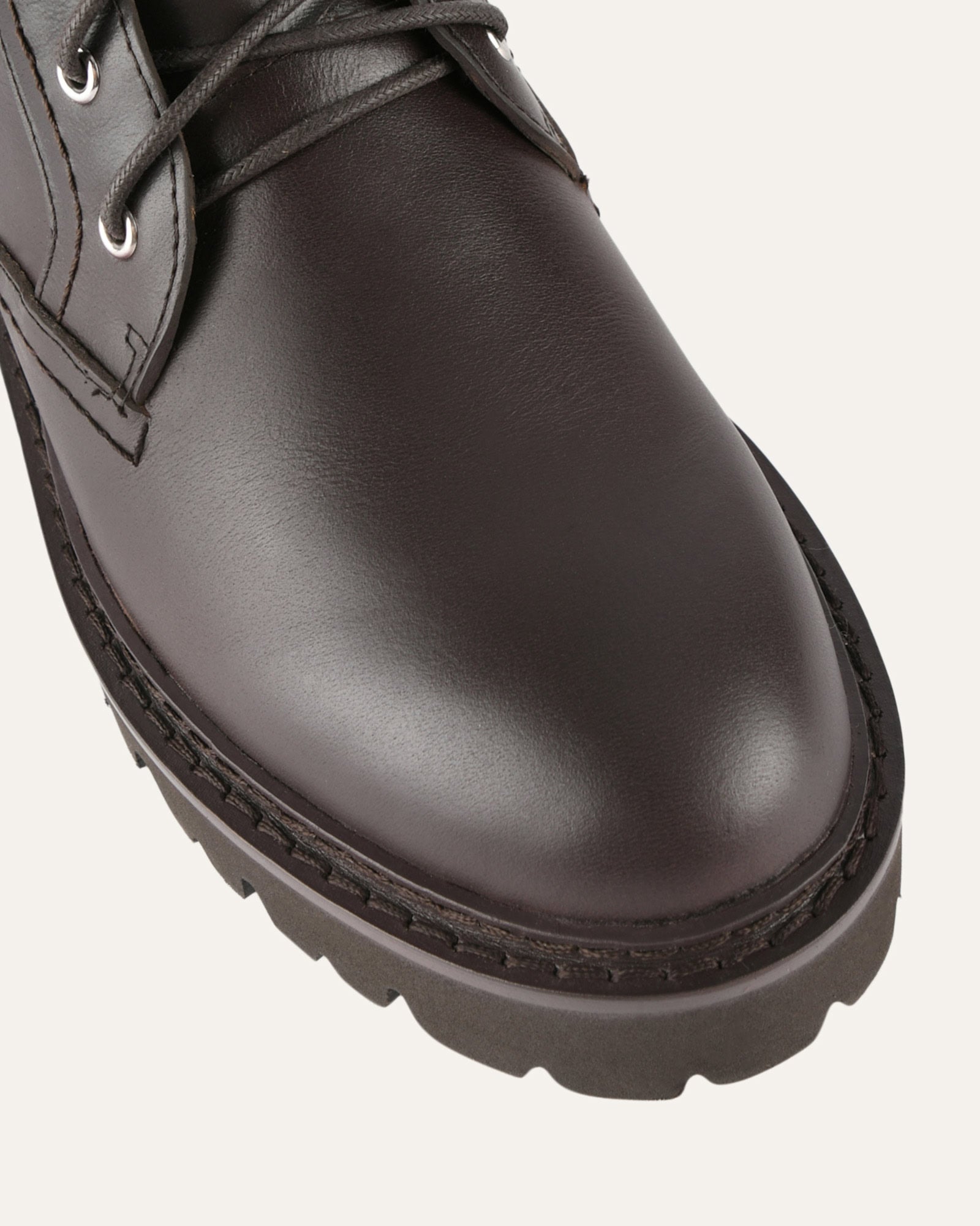 KODA Women's Flat Ankle Boots - Genuine Cacao Leather, Comfortable & Stylish for Casual Outfits, Office Wear & Fall Fashion