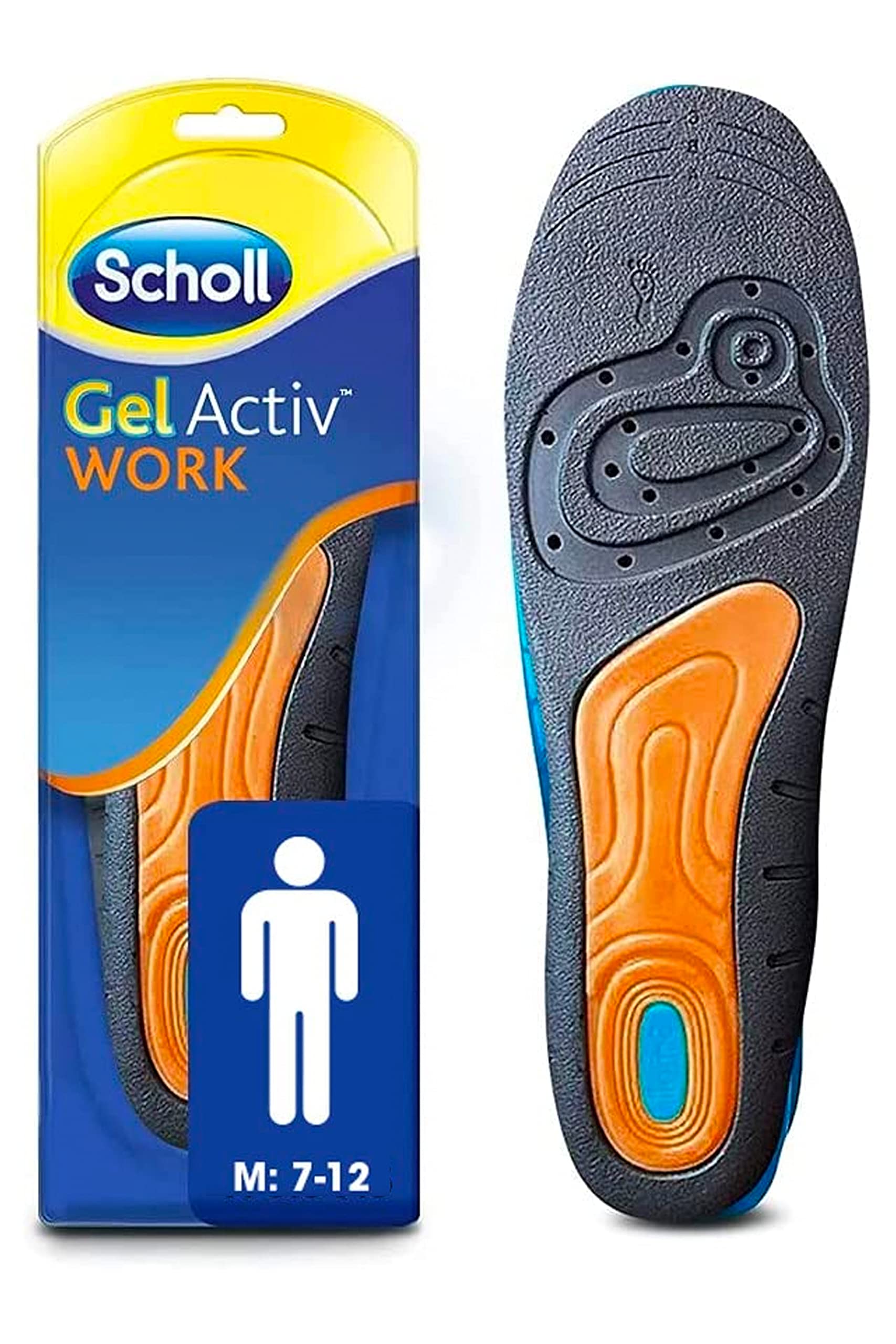 Scholl Women's Gel Activ Work Insoles - Comfort & Support for All-Day Standing (UK Size 3.5-7.5) - Perfect for Nurses, Teachers & Retail Workers