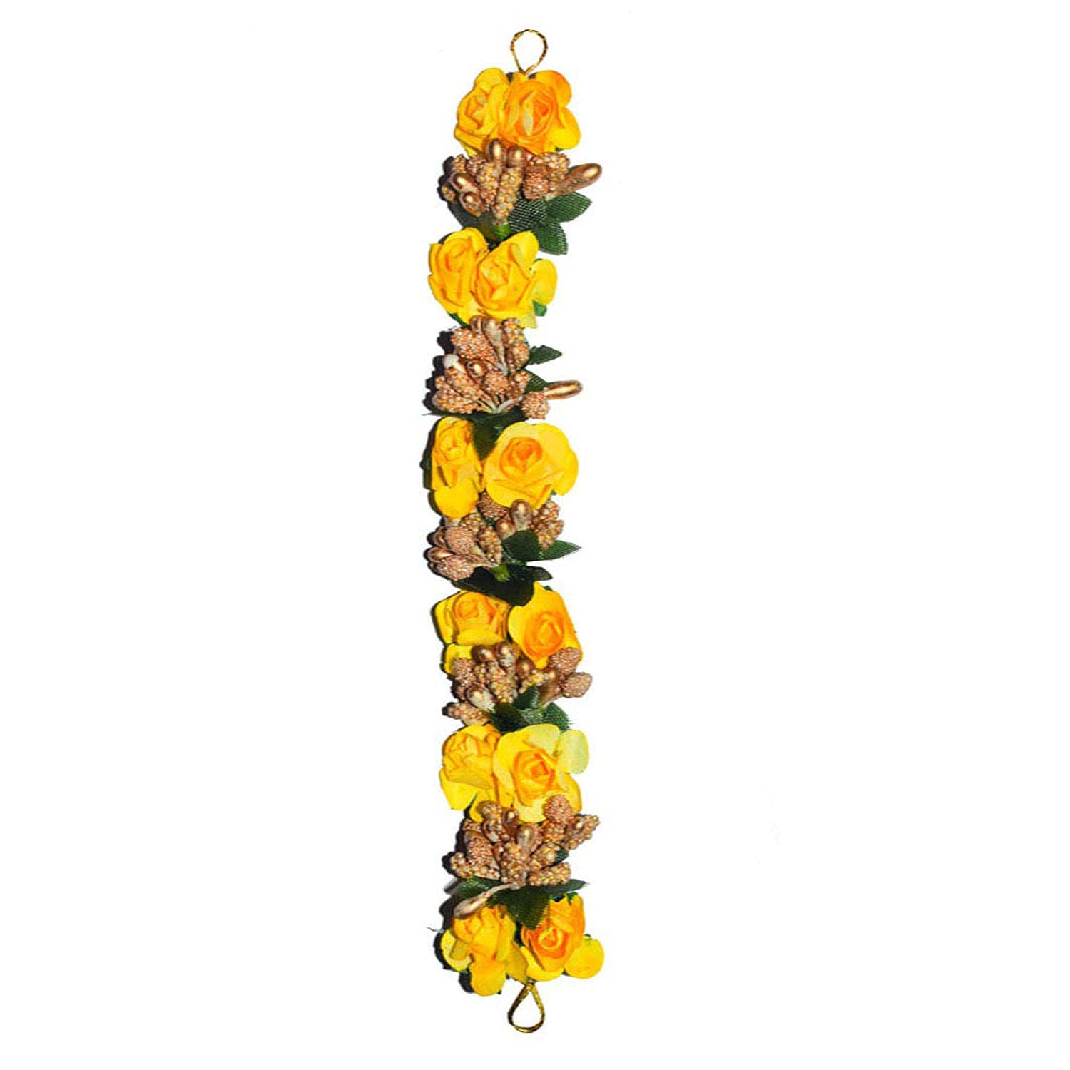 GuruEmbellish Flower Gajra Bun Maker - Hair Accessories for Women & Girls (Pack of 2) - Yellow, White & Red Floral Hair Jewelry - Perfect for Weddings, Parties & Festive Occasions