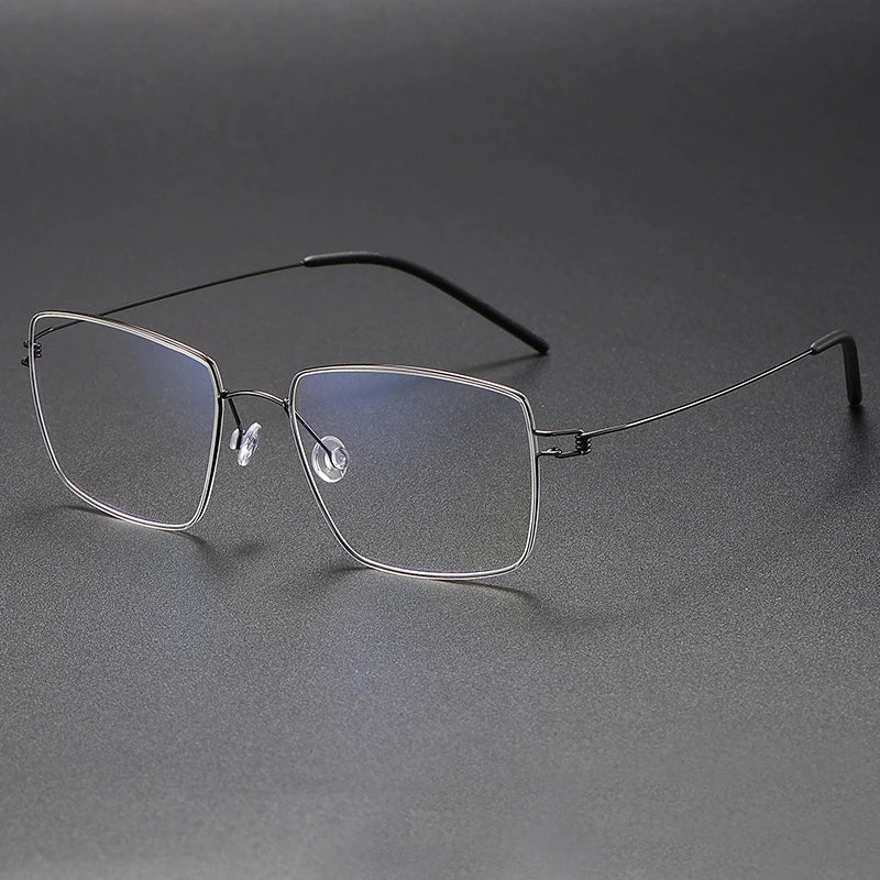 Stylish Black Square Titanium Eyeglasses for Women - Lightweight Screwless Full-Rim Frame M1854 | Perfect for Office, Reading & Everyday Fashion Accessory