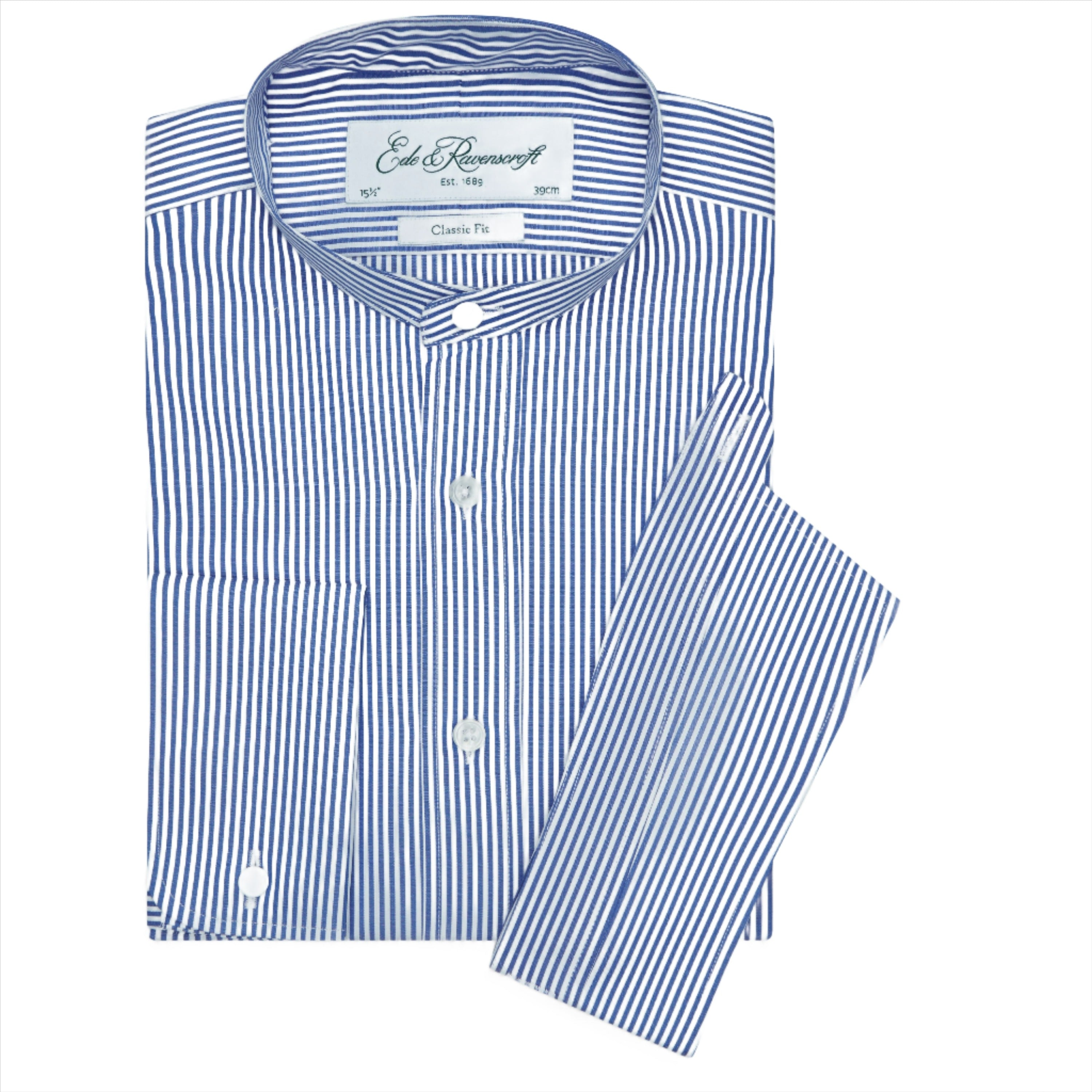 Premium Albion Blue Fine Stripe Men's Dress Shirt - Formal Business Attire for Office, Court & Professional Meetings