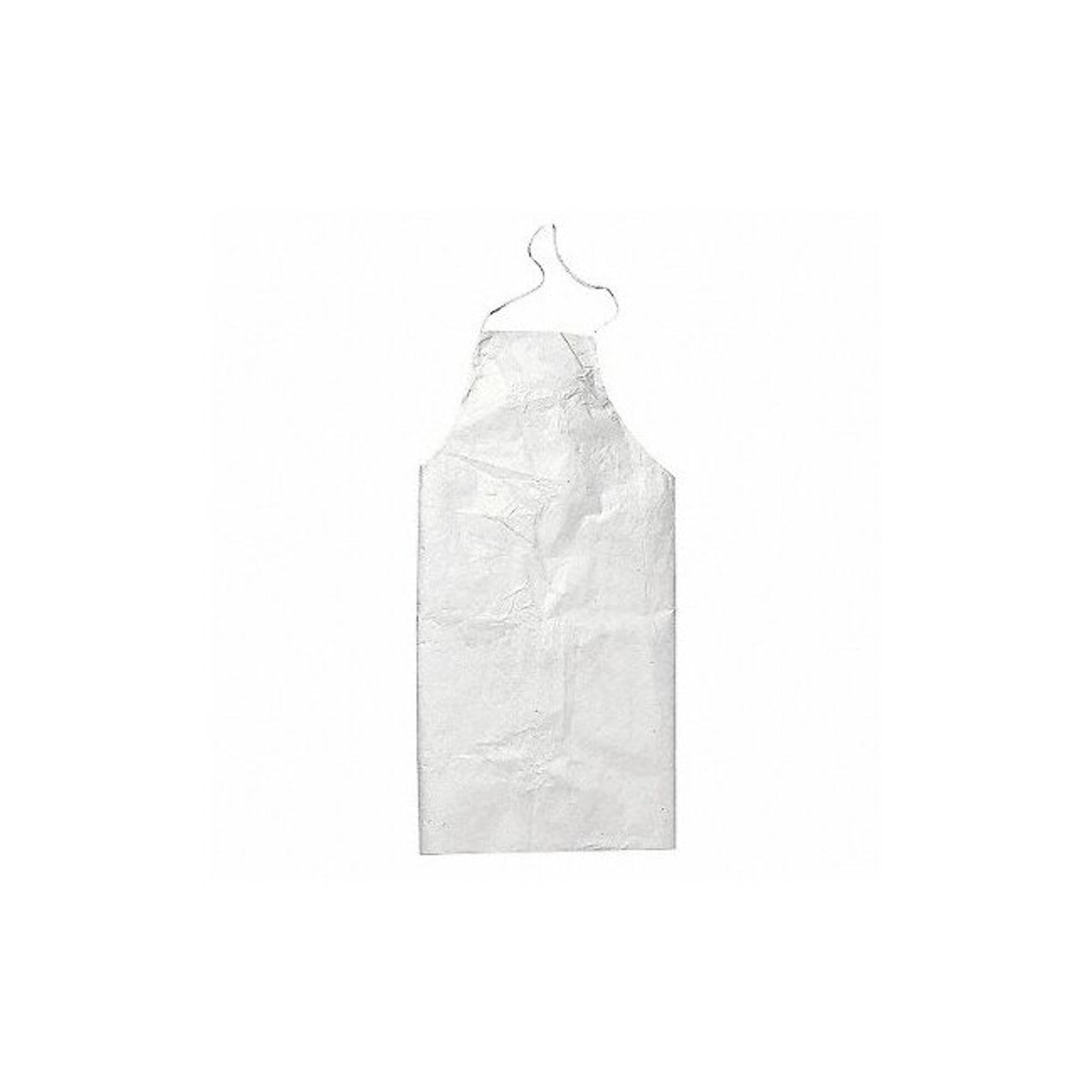 Disposable White Tyvek Apron - One Size Fits All - 100 Pack/Carton - Ideal for Food Service, Medical, and Industrial Use