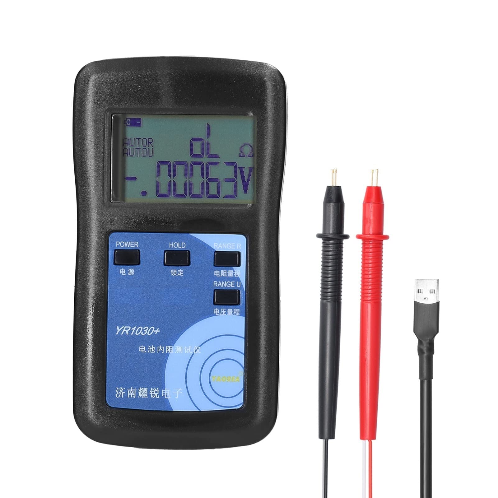 YR1030+ High Accuracy 4-Wire Battery Internal Resistance Tester - Professional Lithium Battery Tester for Vehicles, Heavy Duty Trucks & Power Tools | Measure Internal Resistance, Voltage & Capacity for Car Batteries, Golf Carts & Solar Systems