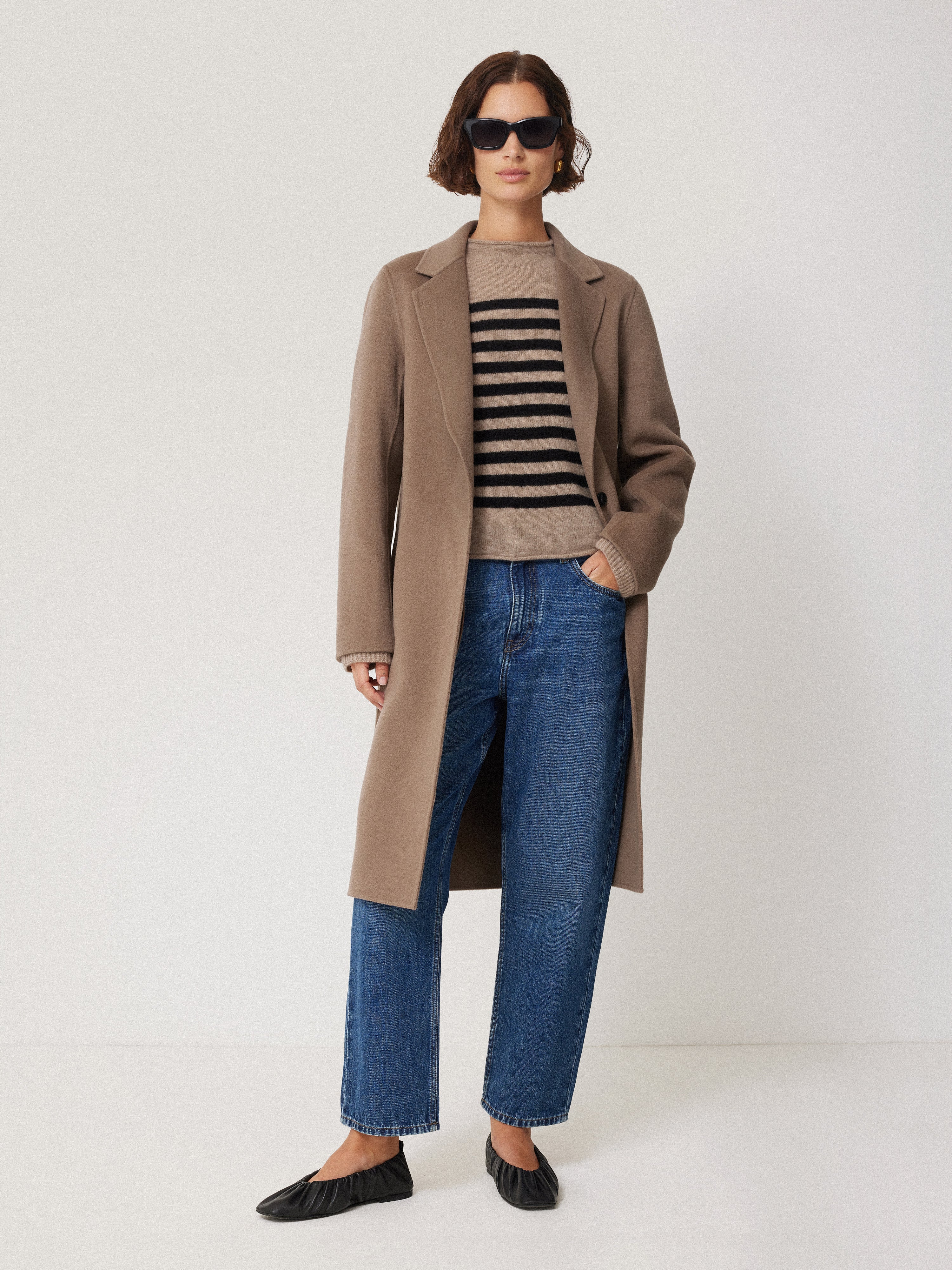 Premium Cloud Cashmere Eldon Stripe Scarf - Soft & Warm Neutral Tone Wrap for Women & Men - Perfect for Winter Fashion, Office & Outdoor Activities