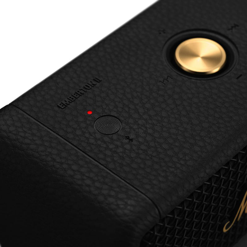 Marshall Emberton II Portable Bluetooth Speaker - Premium Sound, 20+ Hours Playtime, IP67 Waterproof - Perfect for Outdoor Adventures, Beach Parties & Home Use (Black/Brass)