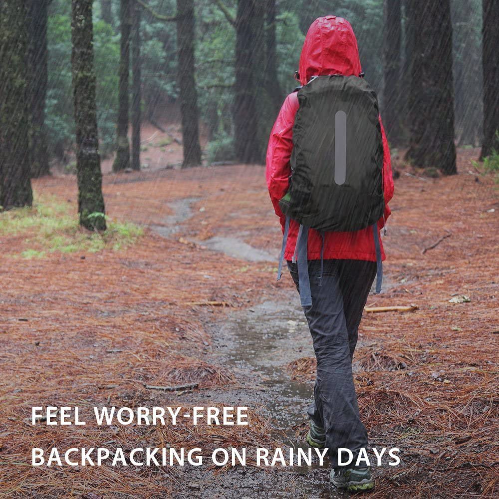 2 Pack Waterproof Backpack Rain Cover with Reflective Strip - Lightweight Rucksack Protector for Hiking, Biking, Camping & Outdoor Adventures