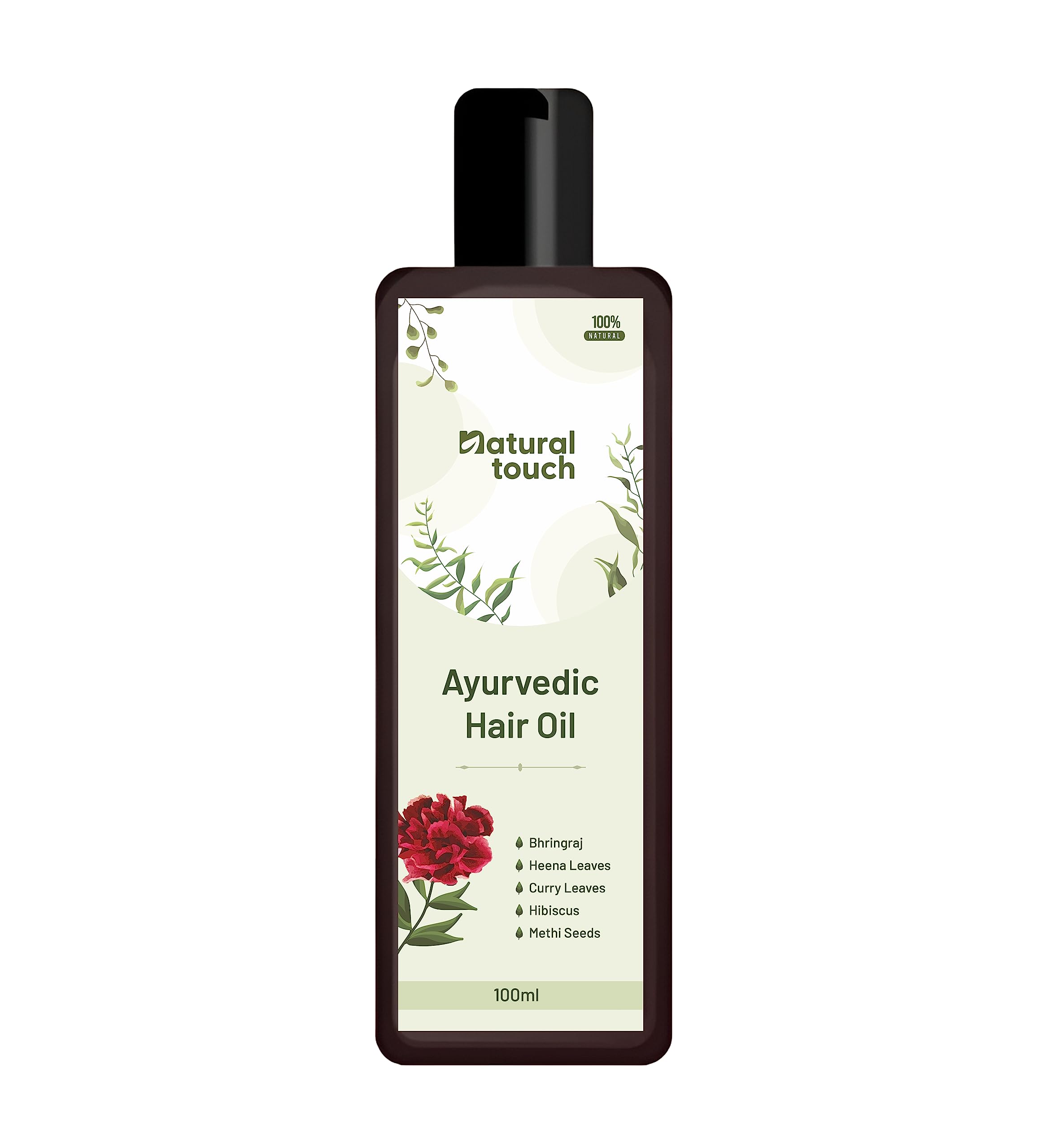 Natural Touch Ayurvedic Hair Oil with Bhringraj & Vitamin C for Hair Growth & Scalp Care – Perfect for Daily Hair Treatment & Styling