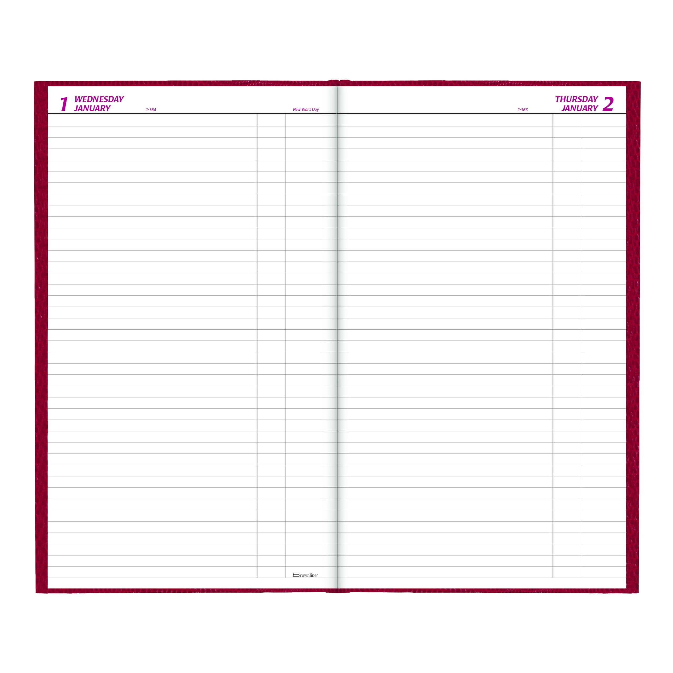 Brownline® 2025 Daily Planner - 12 Month Undated Calendar (January-December) - 13.375
