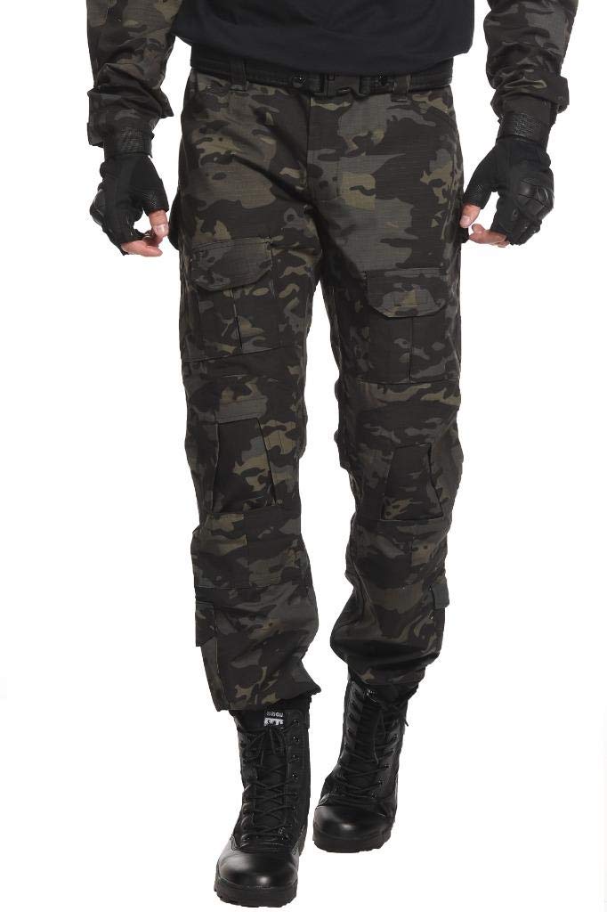 AKARMY Men's Tactical Cargo Pants - Ripstop Camouflage Military Work Pants with Multiple Pockets | Outdoor Hiking, Hunting & Casual Wear