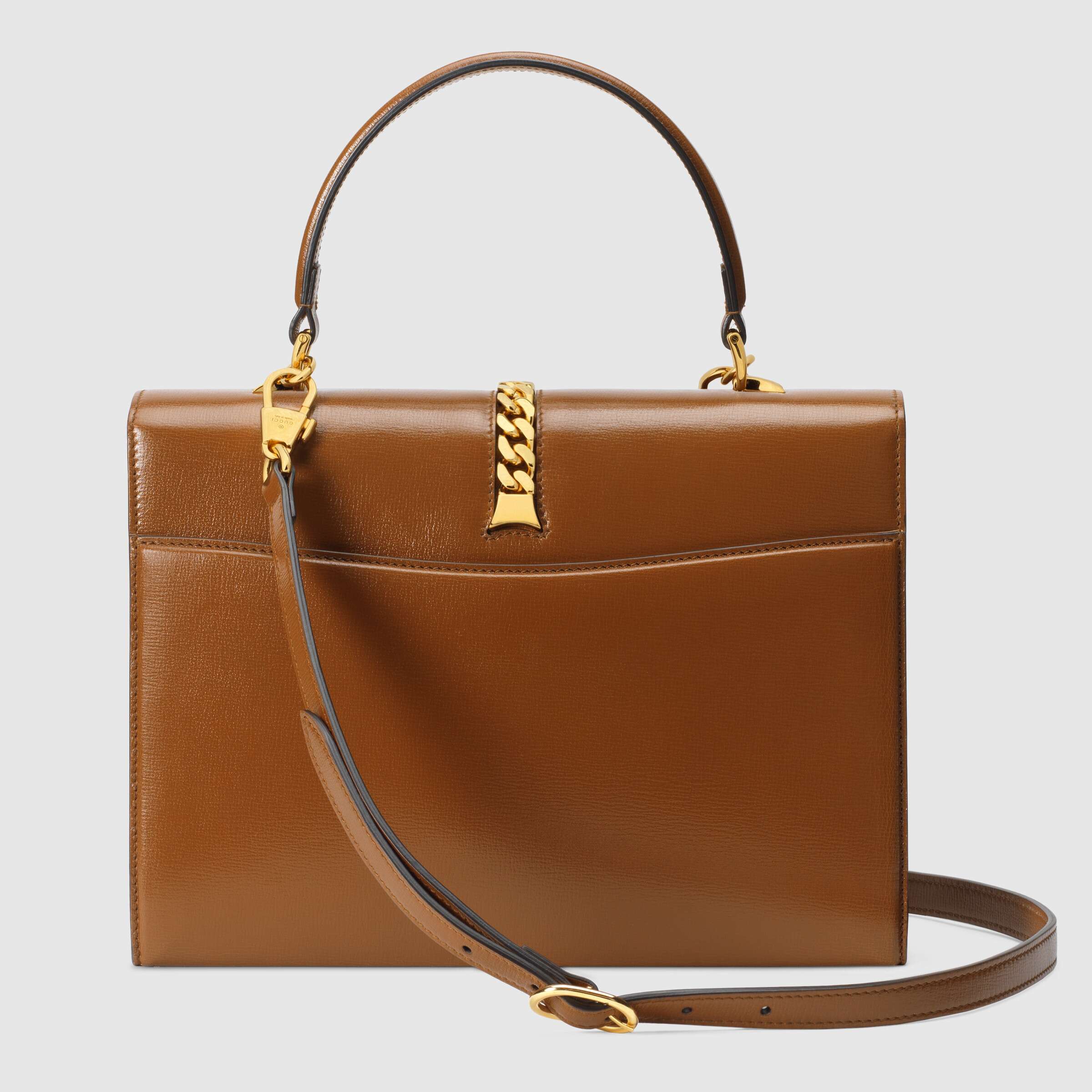 Gucci Sylvie 1969 Small Leather Top Handle Handbag in Brown | Luxury Designer Crossbody Bag for Women | Perfect for Work, Date Night & Special Occasions