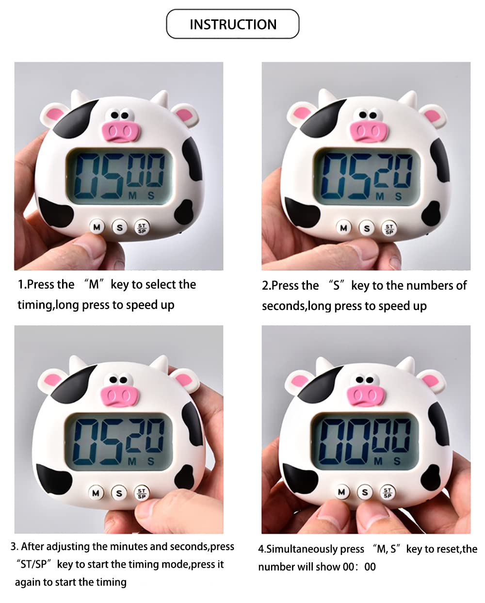 Digital Kitchen Timer - Mechanical Cooking Countdown Clock with Loud Alarm, Portable for Home & Professional Use | Perfect for Baking, Meal Prep, and Classroom Activities