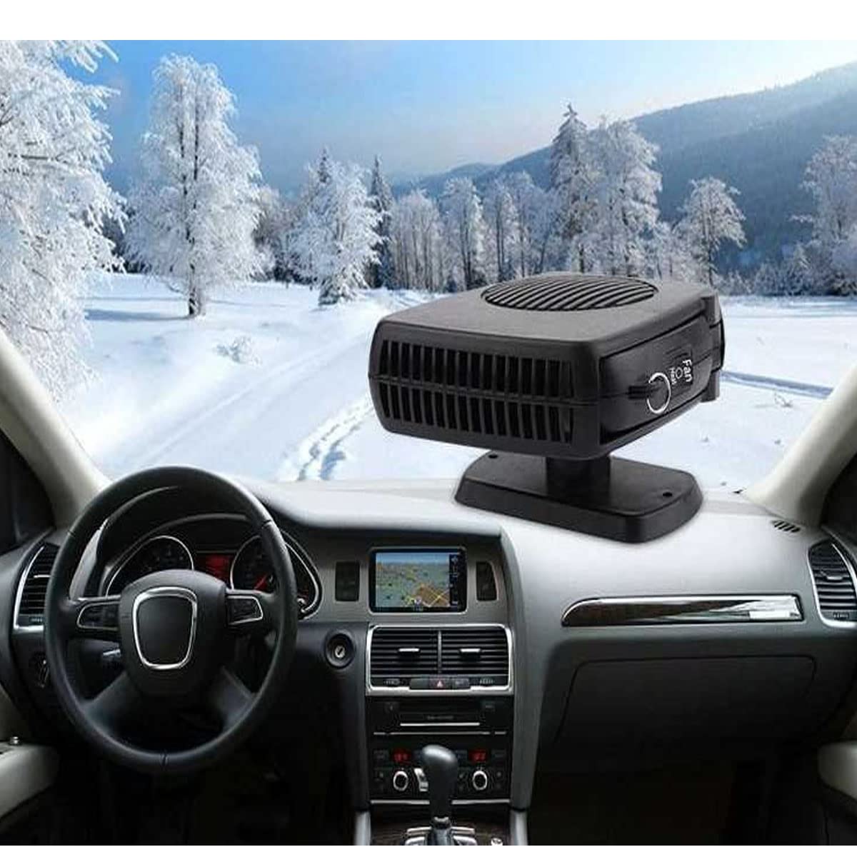 12V 200W Portable Car Heater & Defroster - Fast Heating & Cooling Fan with Cigarette Lighter Plug - Ideal for Winter Driving, Windshield Defogging, and Cabin Warming