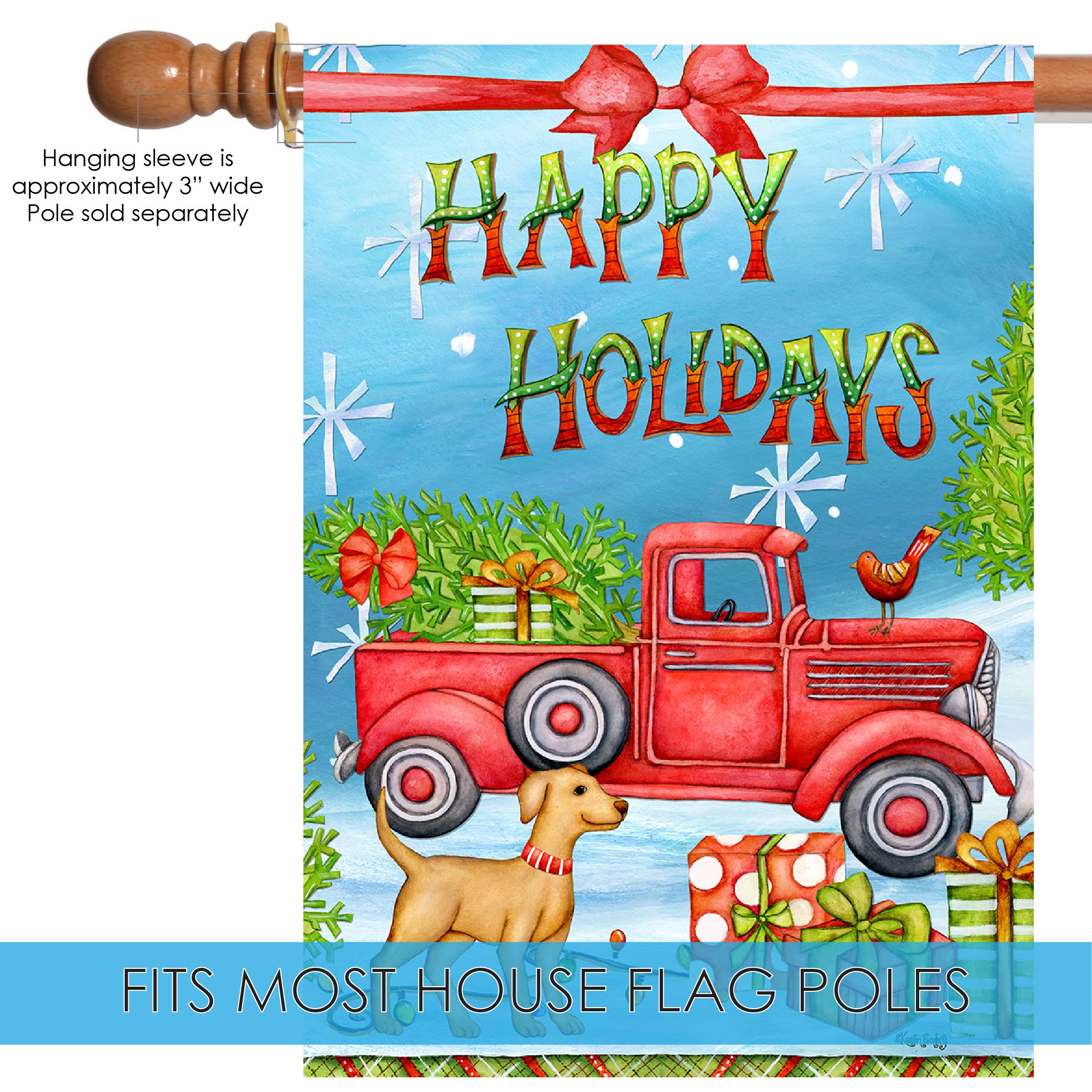 Toland Home Garden 1012416 Double Sided Christmas Flag 28x40 Inch - Outdoor Holiday Yard Decoration for House, Garden & Seasonal Celebrations - Perfect for Christmas Delivery, Front Porch Decor & Festive Home Display