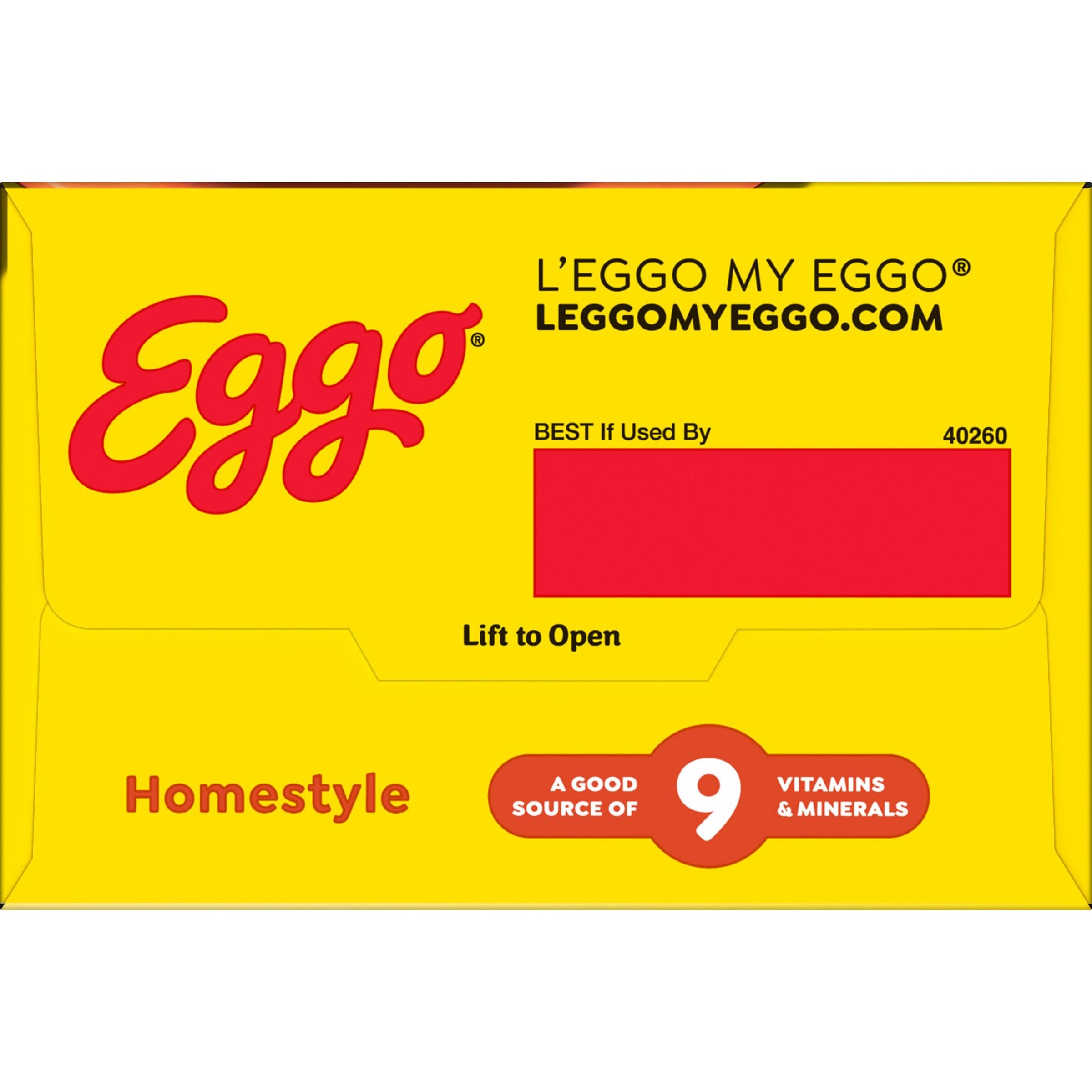 Eggo Homestyle Frozen Waffles - Original Flavor, 10 Count (12.3oz) - Quick Breakfast Food for Busy Mornings, School Lunches & Family Breakfasts