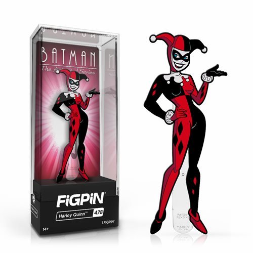 DC Batman The Animated Series Harley Quinn Enamel Pin - FiGPiN Official Collectible [478] - Perfect for Cosplay, Comic Con & Batman Merchandise Collection