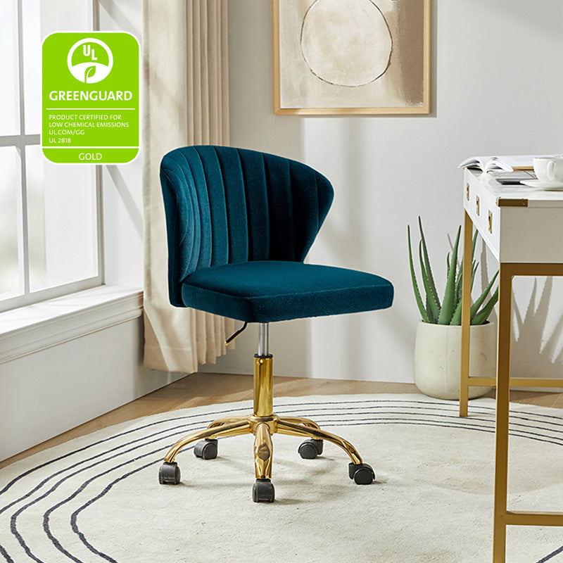 Premium Chandra Velvet Office Chair - Ergonomic Executive Desk Chair with Lumbar Support for Home & Office Workspaces - Comfortable Modern Computer Chair for Long Hours of Sitting