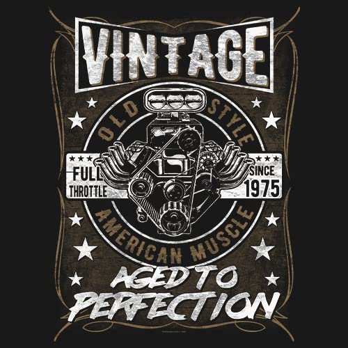 Vintage 1975 American Muscle 50th Birthday T-Shirt for Men - Cool 50th Birthday Gift Idea - Perfect for Parties, Celebrations & Retro Theme Events