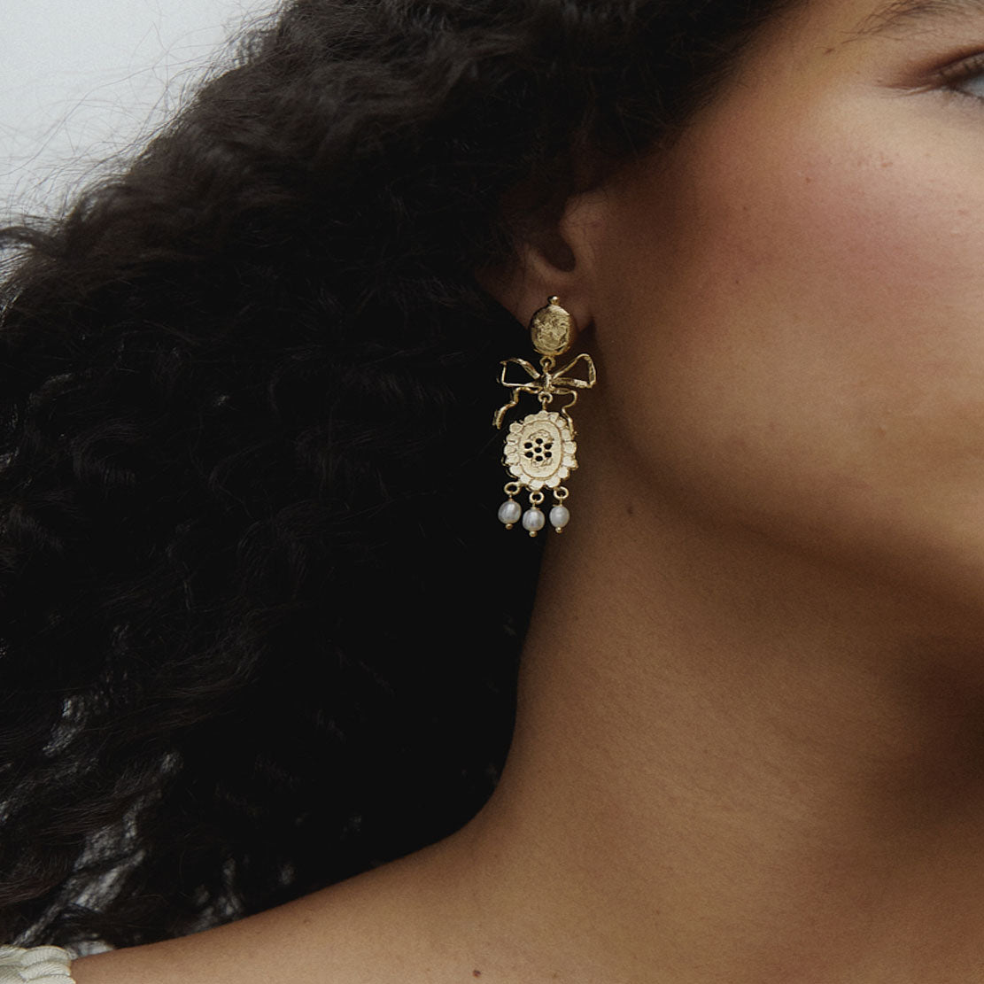 Pepa Earrings - 14K Gold Plated Dangle Earrings for Women | Elegant & Trendy Jewelry for Parties, Weddings & Everyday Wear