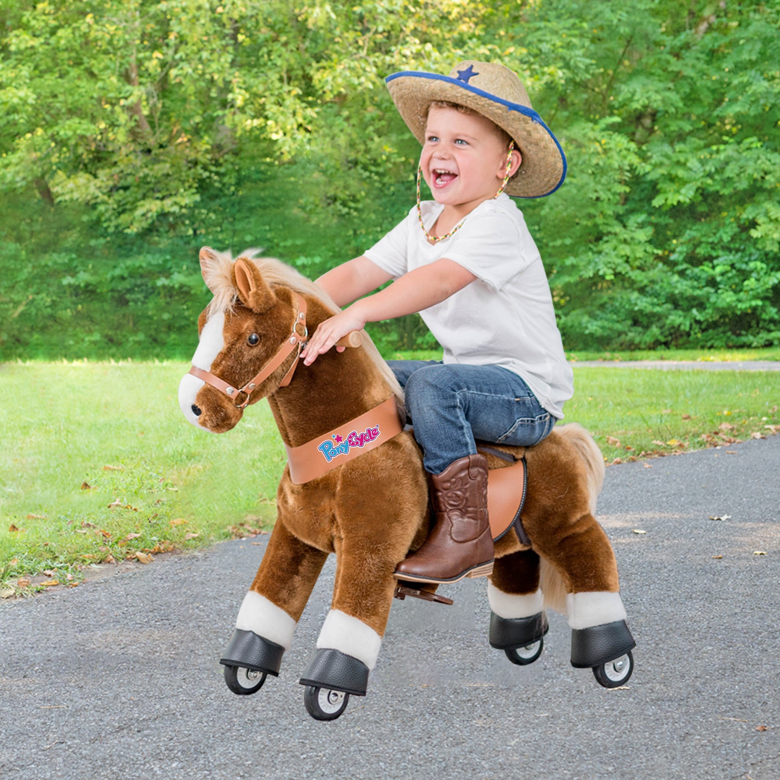 Ponycycle Ride On Toy for Kids Ages 3-5 | Interactive Rocking Horse with Wheels | Perfect for Indoor & Outdoor Play, Birthday Gifts, and Preschool Learning Activities