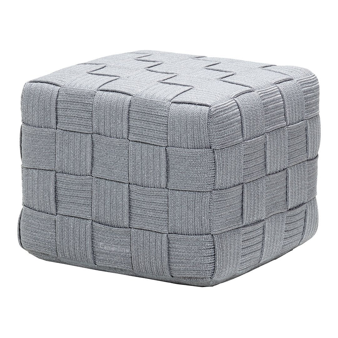 Cane Line Design Team Cube Footstool - Modern Ottoman with Woven Rattan for Living Room, Bedroom & Patio Decor