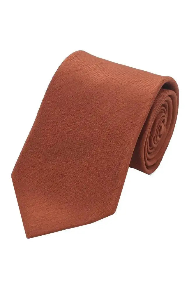 LA Smith Plain Poly Shantung Tie - Classic Satin Necktie for Men - Perfect for Weddings, Business Meetings & Formal Events