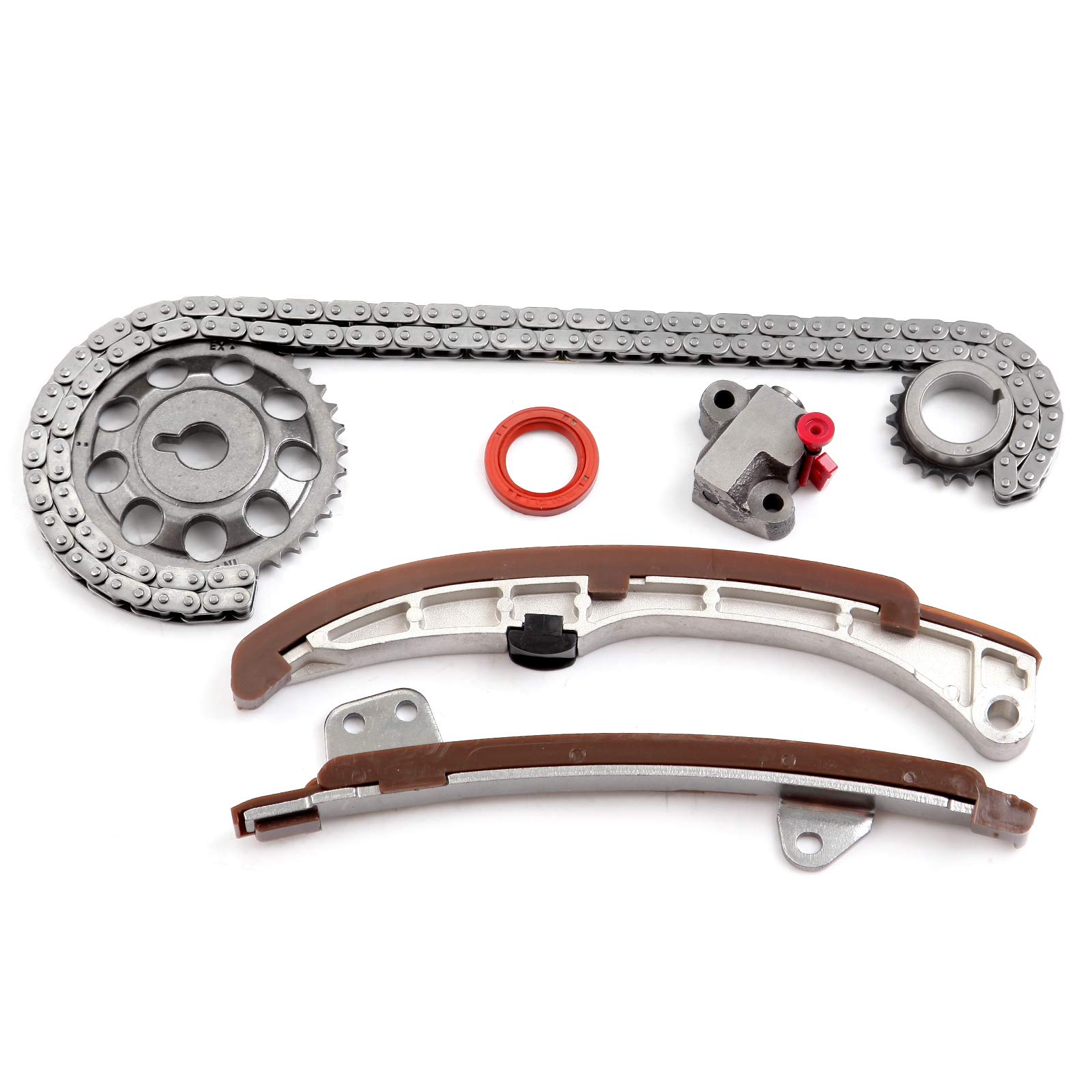 SCITOO Engine Timing Chain Kit - Compatible with Scion xA 2004-2006, Scion xB 2004-2006, Toyota Echo 2004-2005 & Toyota Prius 2004-2009 - Replaces OEM Part Numbers TK2045, 13523-0D010, 13506-21050, 13540-21020, 13561-21040, 13559-21030 - Perfect for Engine Repair & Maintenance