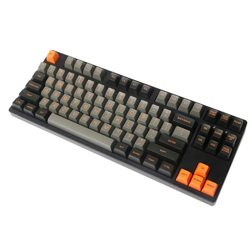 YEZIN 159-Key SA Profile ABS Keycap Set - Black Grey Orange Color for MX Switches | Perfect for Mechanical Gaming Keyboards, Typing & Custom Builds