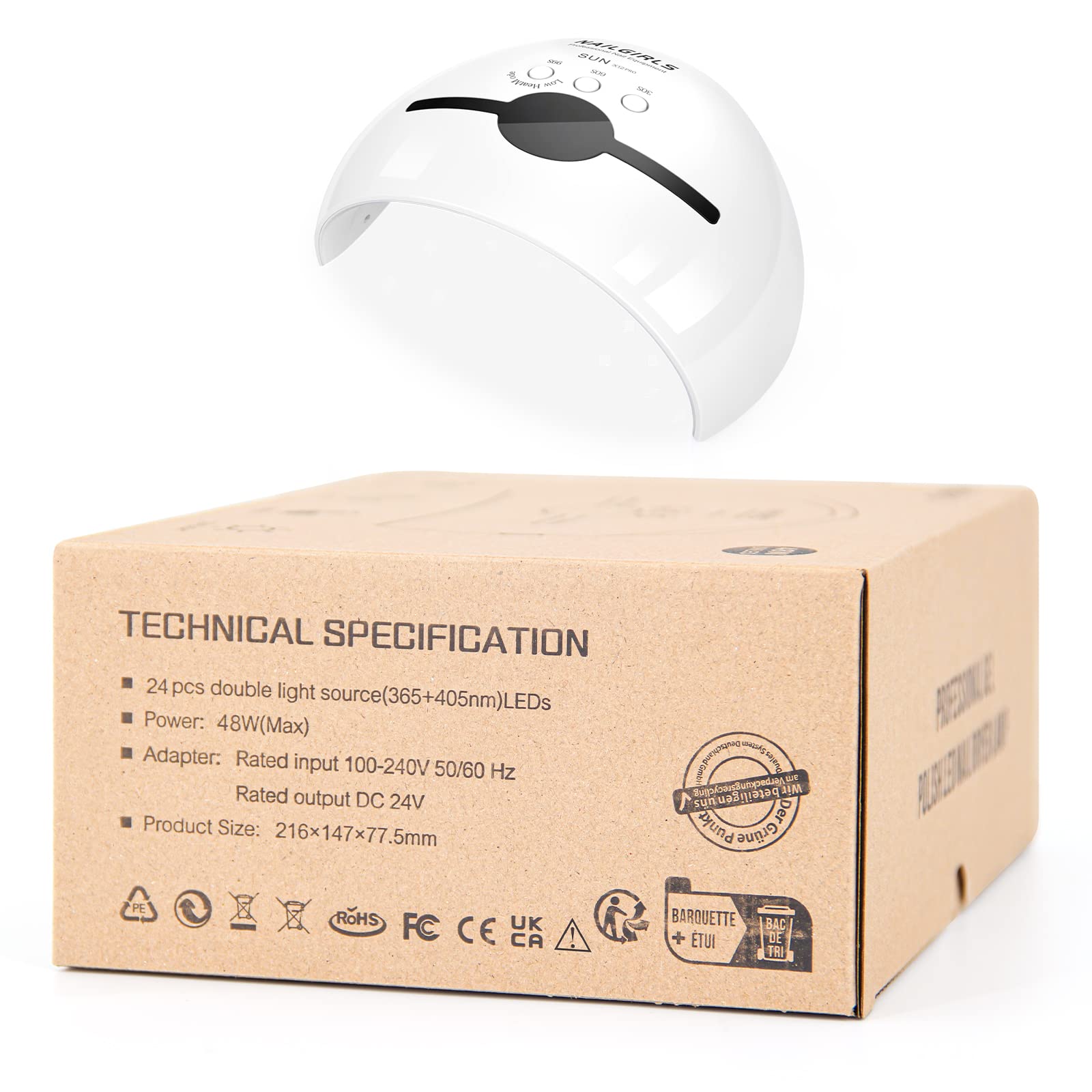Professional 48W UV LED Nail Lamp for Gel Polish - Portable Salon Manicure & Pedicure Curing Light with 3 Timer Modes & Smart Sensor | Perfect for Home Nail Care, DIY Gel Polish, and Professional Salon Use