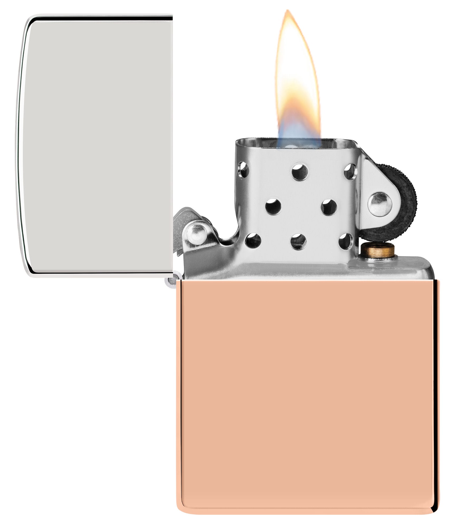 Premium Bimetal Case Lighter with Sterling Silver Lid - Windproof Refillable Butane Lighter for Cigars, Candles & Outdoor Use
