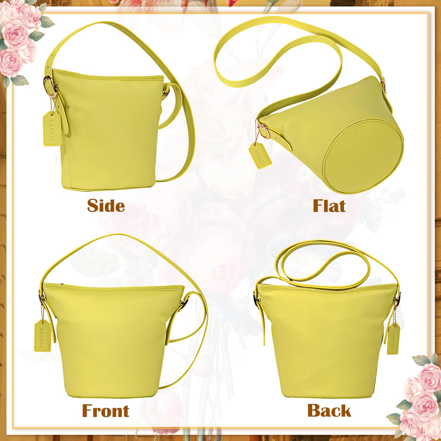 Stylish Women's Small Leather Crossbody Shoulder Bag - Fashion Satchel Purse & Hobo Handbag in Yellow | Perfect for Everyday Use, Travel & Casual Outings