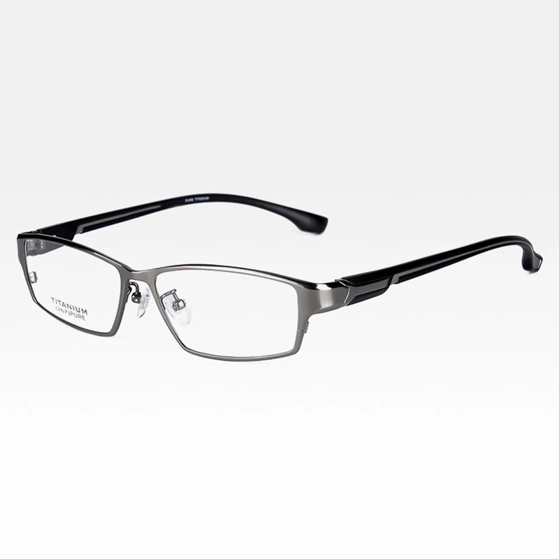 Brightzone Unisex Full Rim Square Titanium Alloy Eyeglasses 71374 - Lightweight Durable Glasses for Men & Women - Perfect for Reading, Work & Everyday Use
