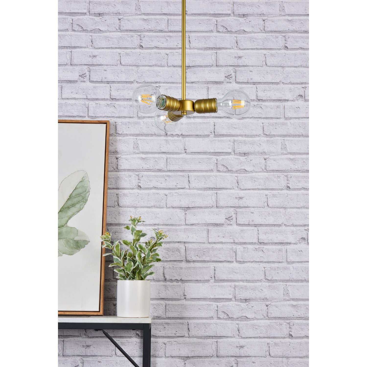 Reyes 3-Light Brass Pendant Lighting Fixture - Vintage Industrial Ceiling Light for Dining Room, Kitchen Island & Entryway