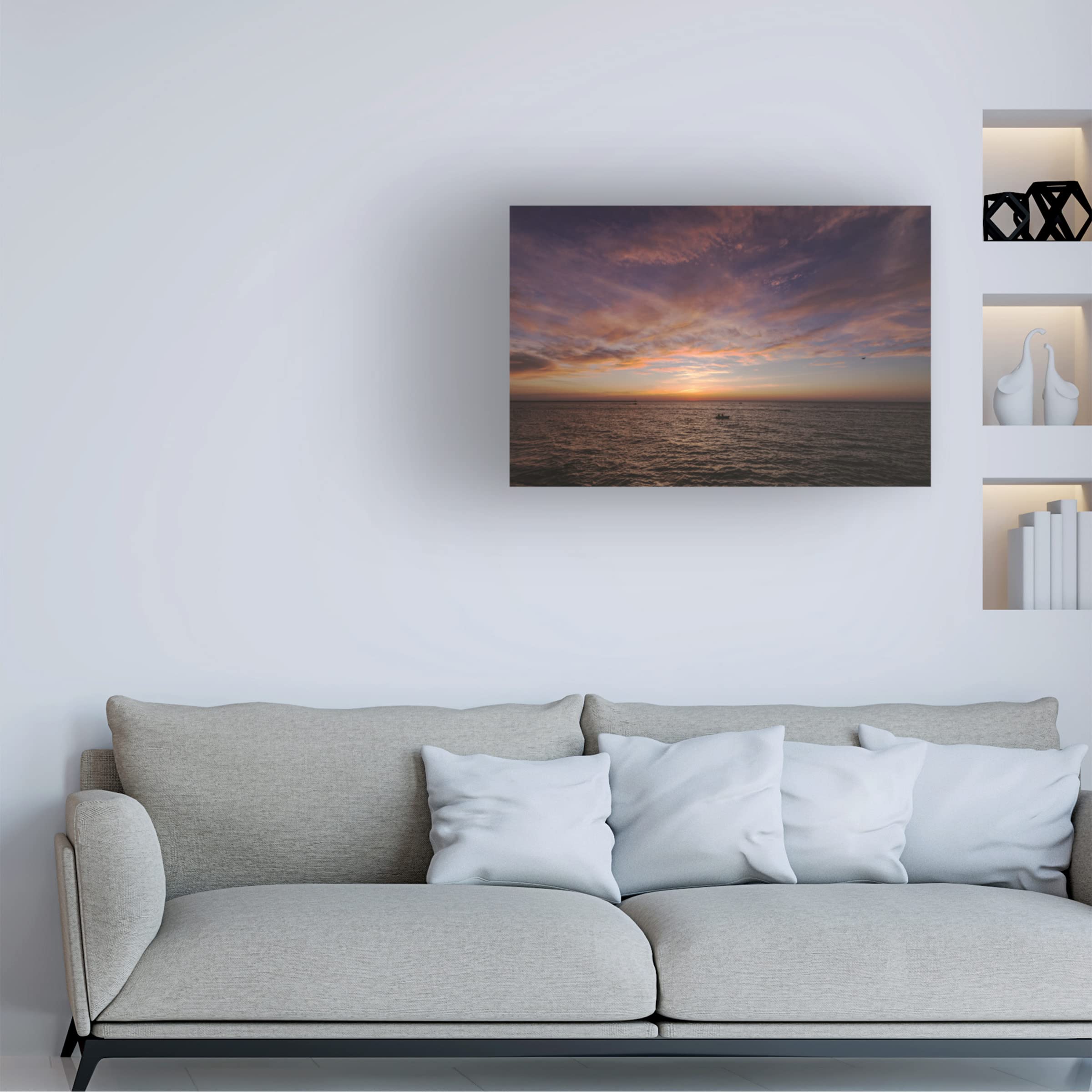 Kurt Shaffer 'Fishing at Sunset 2' Canvas Wall Art Print - Stunning Landscape Photography for Living Room, Bedroom & Office Decor