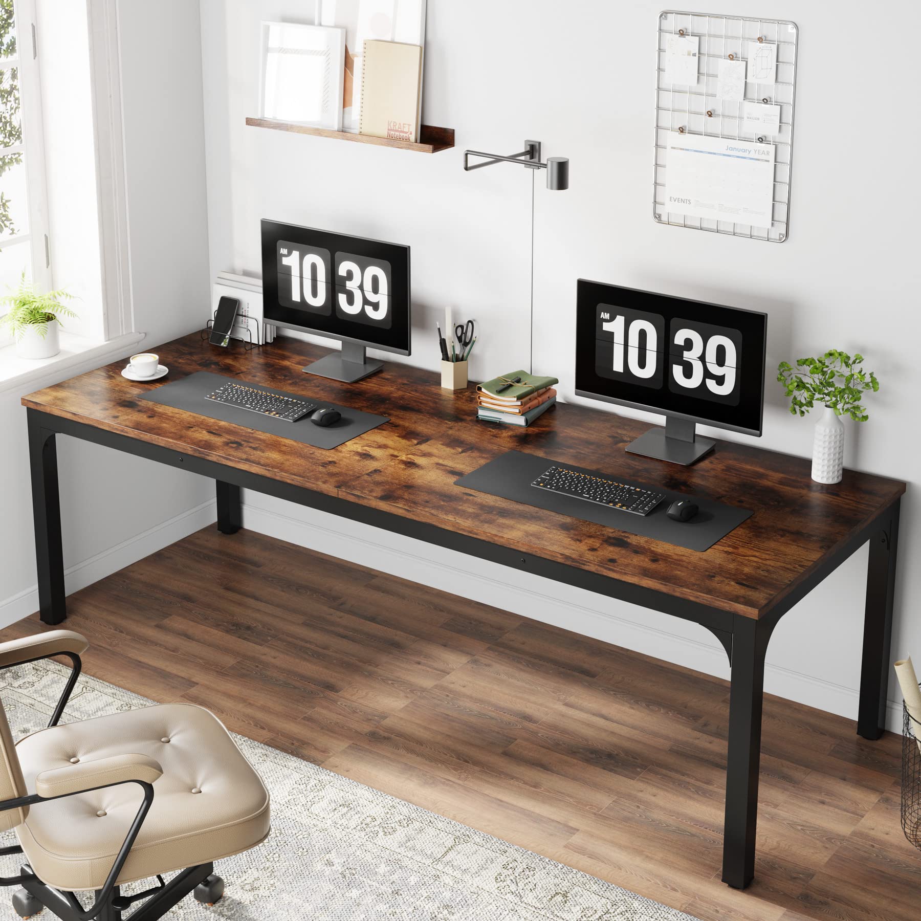 Tribesigns 78.7 Inch Extra Long Computer Desk for 2 People - Spacious Double Workstation with Sturdy Frame for Home Office & Gaming Setup - Perfect for Shared Workspaces, Remote Work, and Online Classes