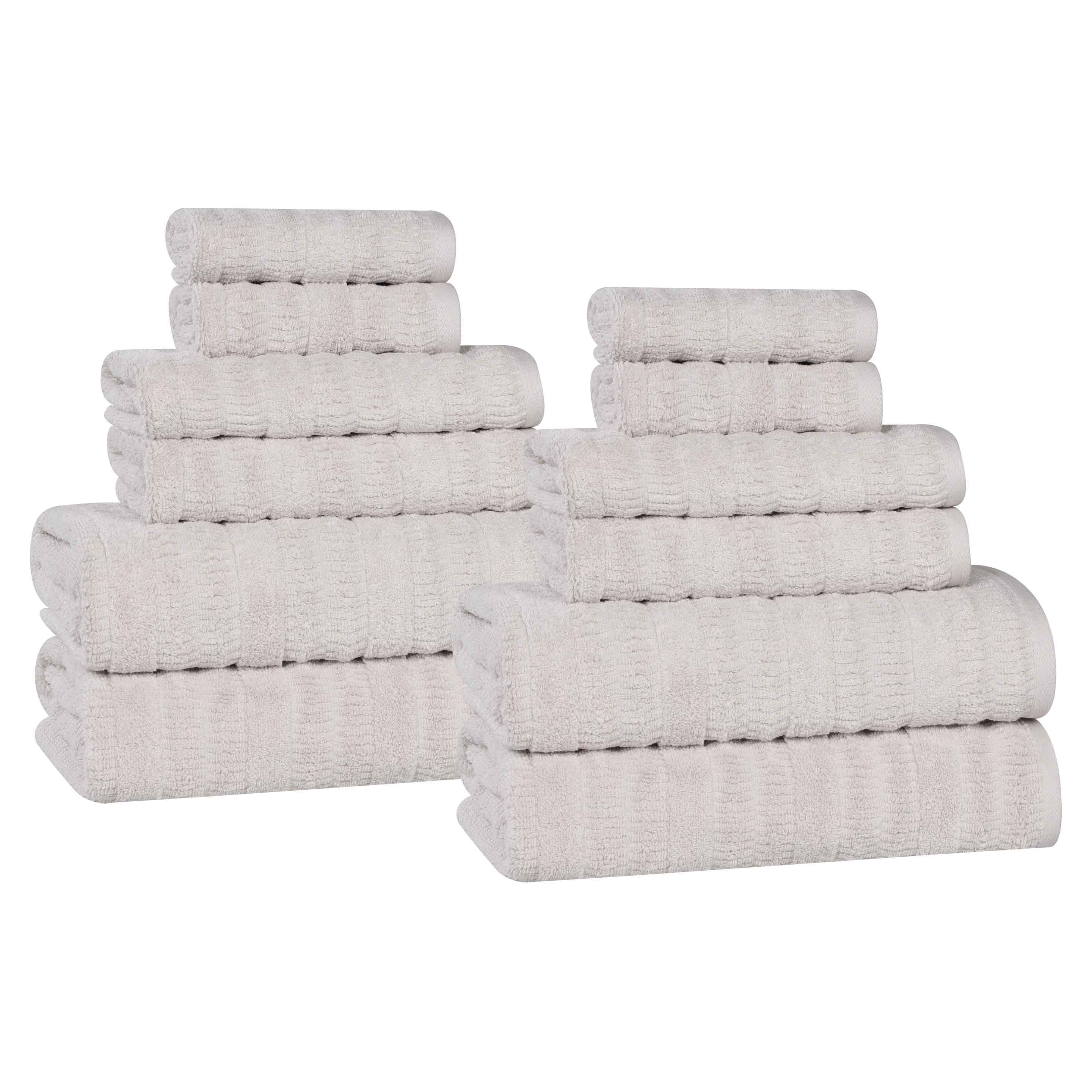 Premium Mika Smart Twist Cotton 12-Piece Towel Set - Ultra Soft, Absorbent & Durable Bath Towels for Spa, Gym, and Luxury Home Use