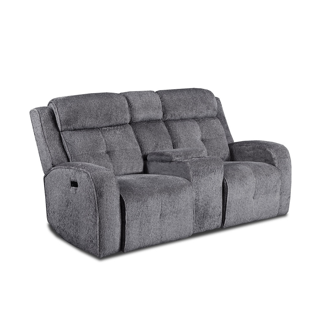 Addison Power Reclining Loveseat with Console - Modern Recliner Sofa for Living Room, Home Theater & Small Spaces - USB Charging & Cup Holders Included