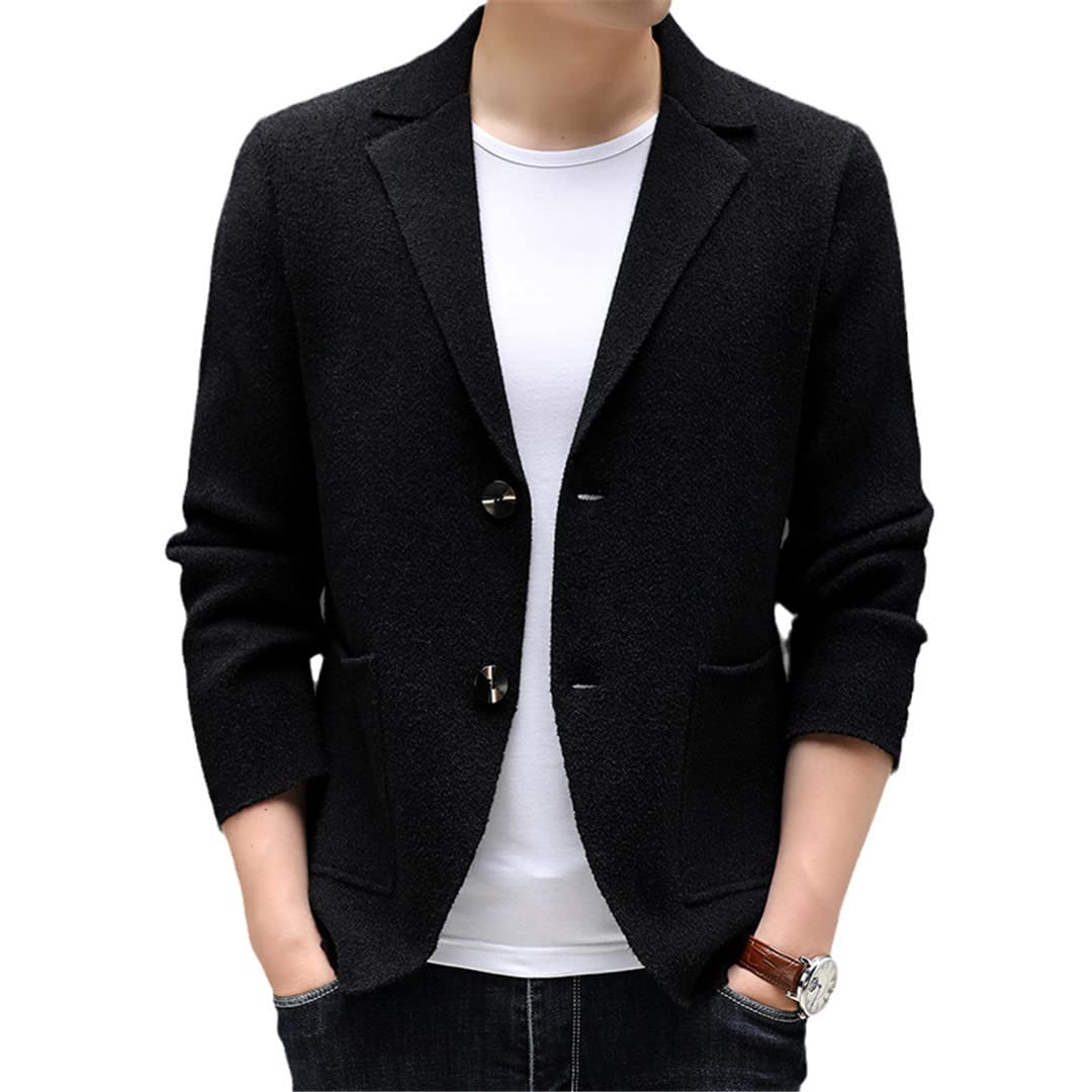 Men's Slim Fit Cardigan Sweater - Autumn Winter Knit Blazer Casual Coat Jacket for Business & Leisure Wear
