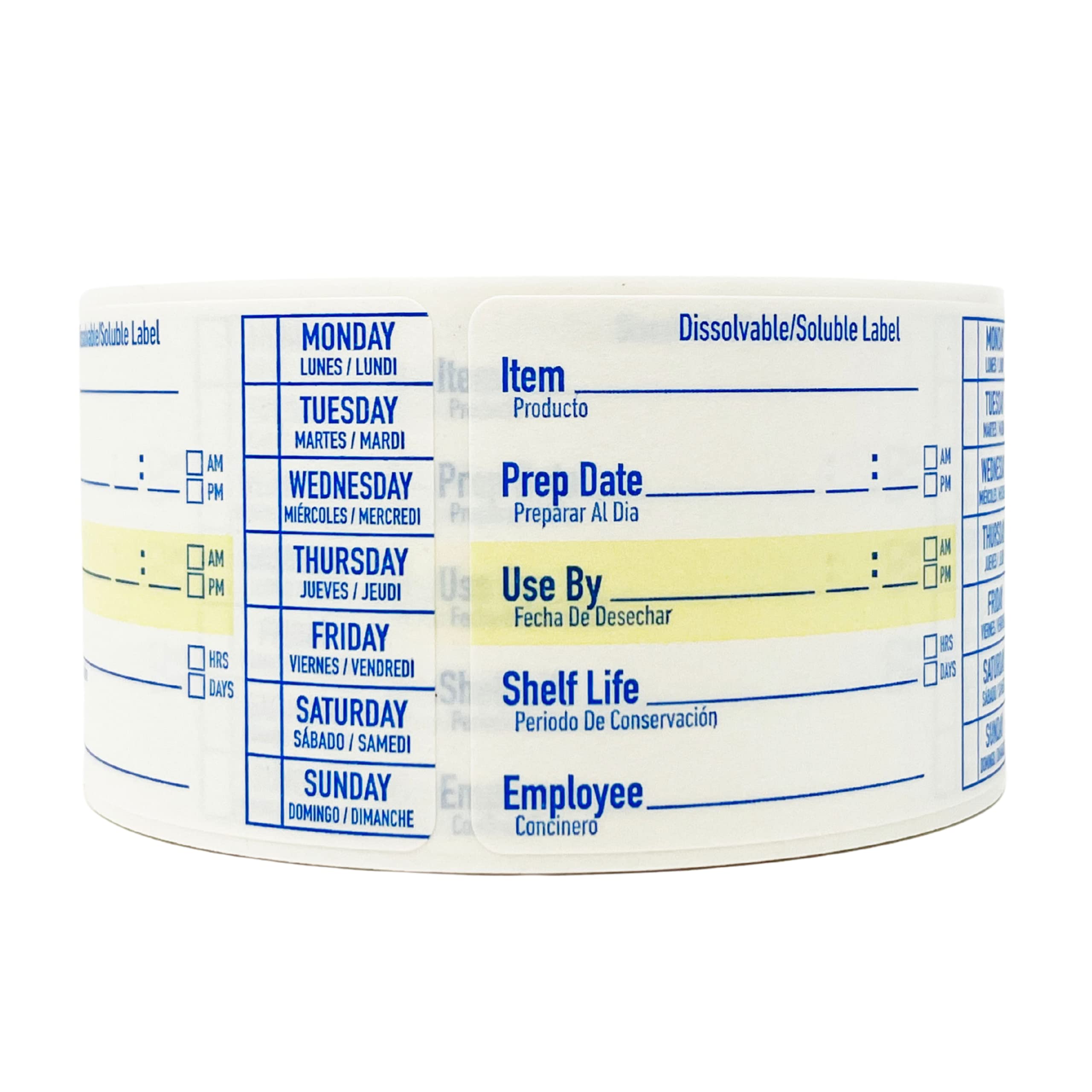 2x3 Dissolvable Food Labels - 1000 Pack for Food Containers, Kitchen, Freezer & Baby Food | Water-Soluble Stickers for Leftovers & Meal Prep | Perfect for Home, Office & Restaurant Use