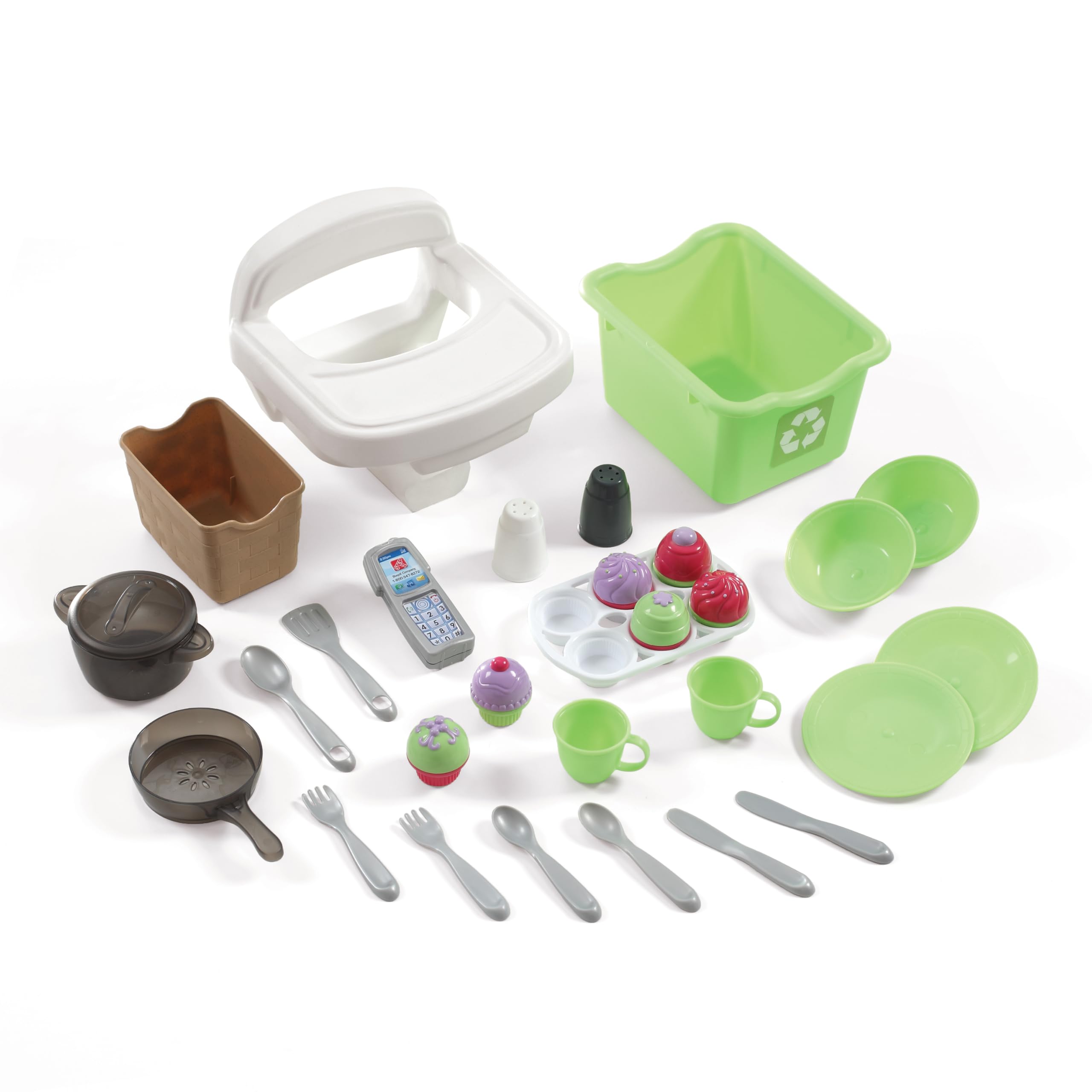 Step2 Little Baker's Kids Kitchen Playset - Durable Plastic Indoor/Outdoor Play Kitchen with Lights, Sounds & 30 Accessories - Educational Pretend Play Toy for Toddlers Ages 2+ (Purple/Pink) - Perfect for Birthday Gifts, Daycare Centers & Imaginative Playtime