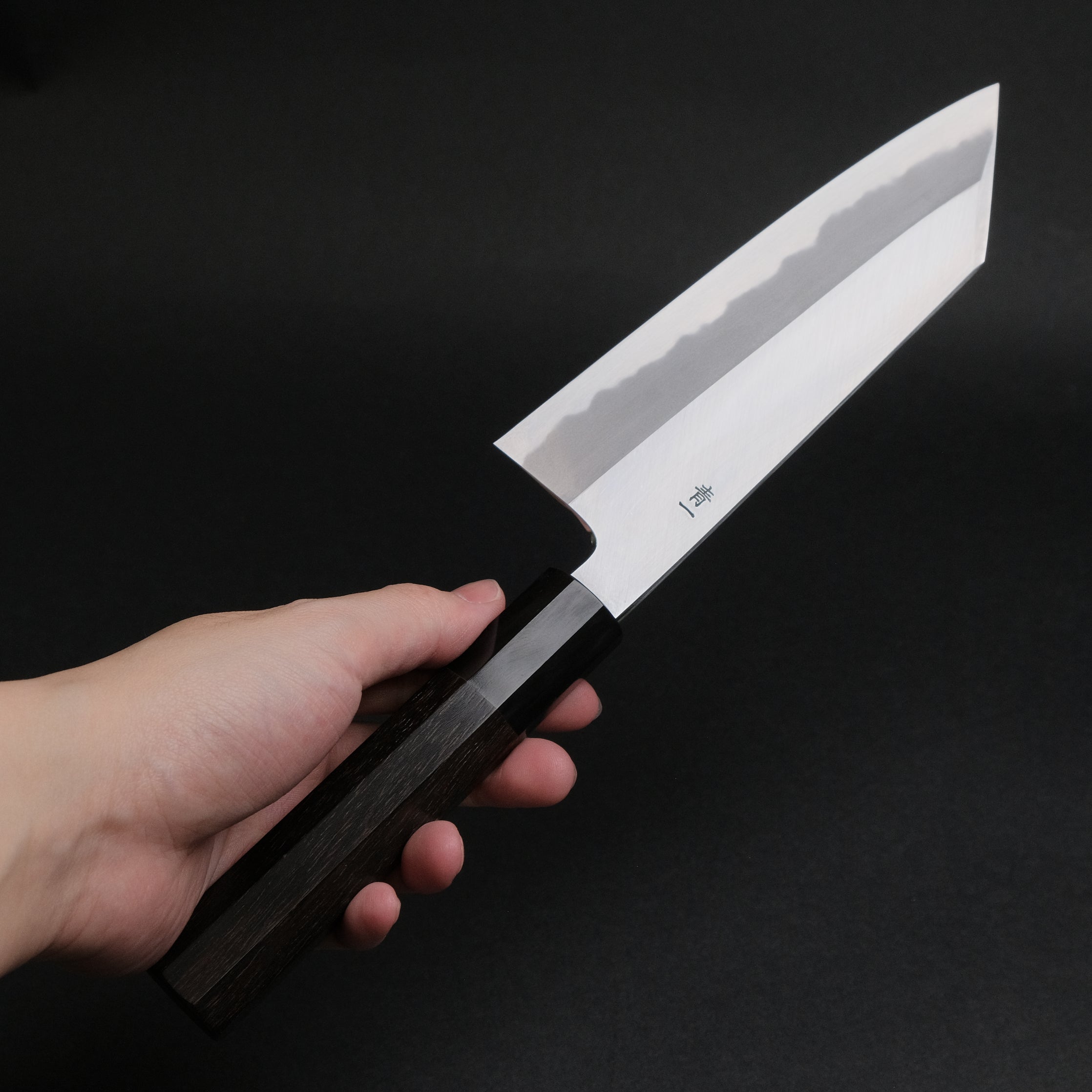 Premium Hitohira Tanaka Kyuzo Blue #1 Migaki Bunka Knife - Japanese High-Carbon Steel Blade with Ziricote Wood Handle - Perfect for Sushi, Vegetables & Precision Cutting