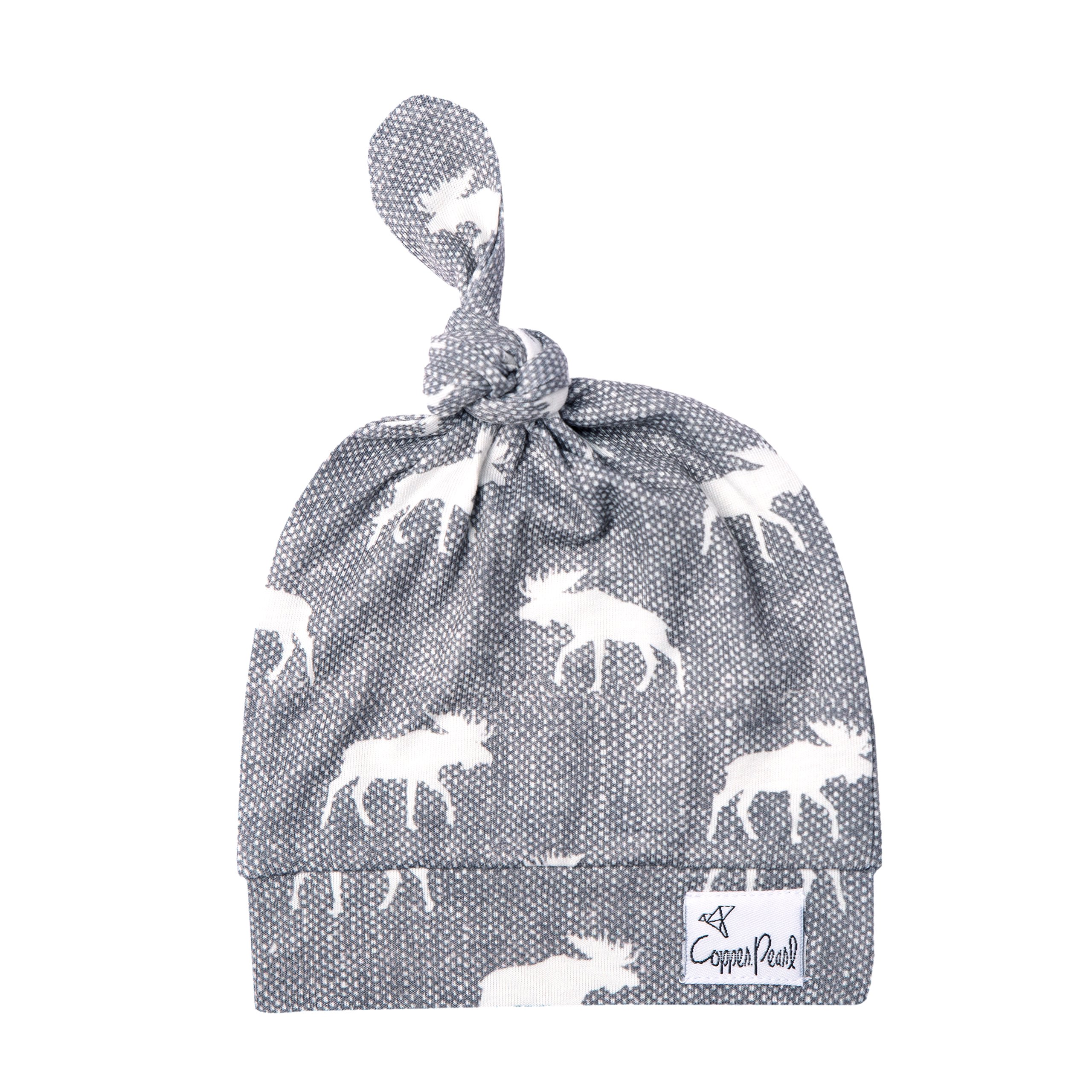 Copper Pearl Baby Beanie Hat - Soft Stretchy Top Knot Beanie for Boys 'Scout' - Perfect for Newborns, Infants & Toddlers in Winter & Outdoor Activities