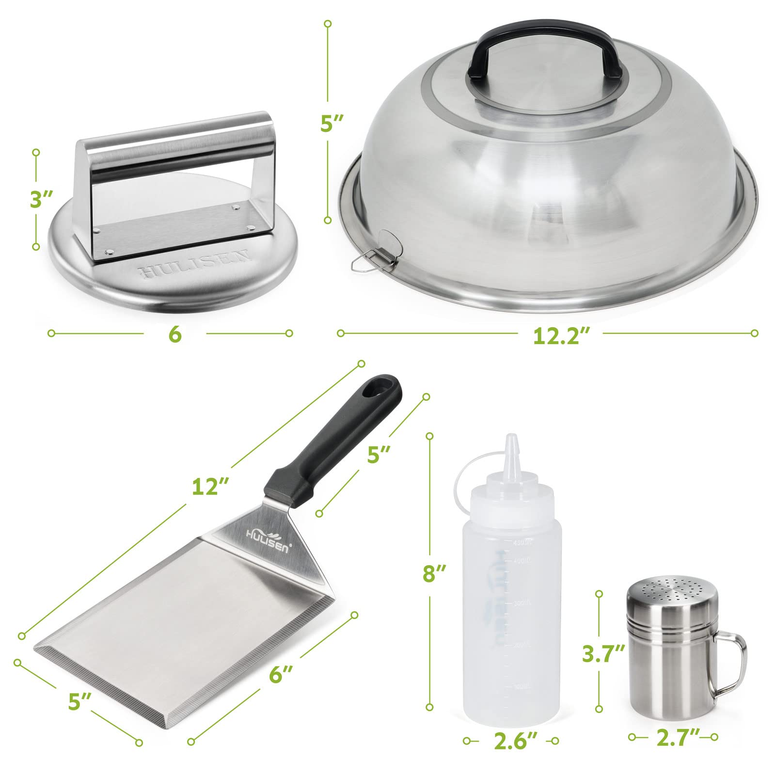 HULISEN Smashed Burger Kit with Press, 12