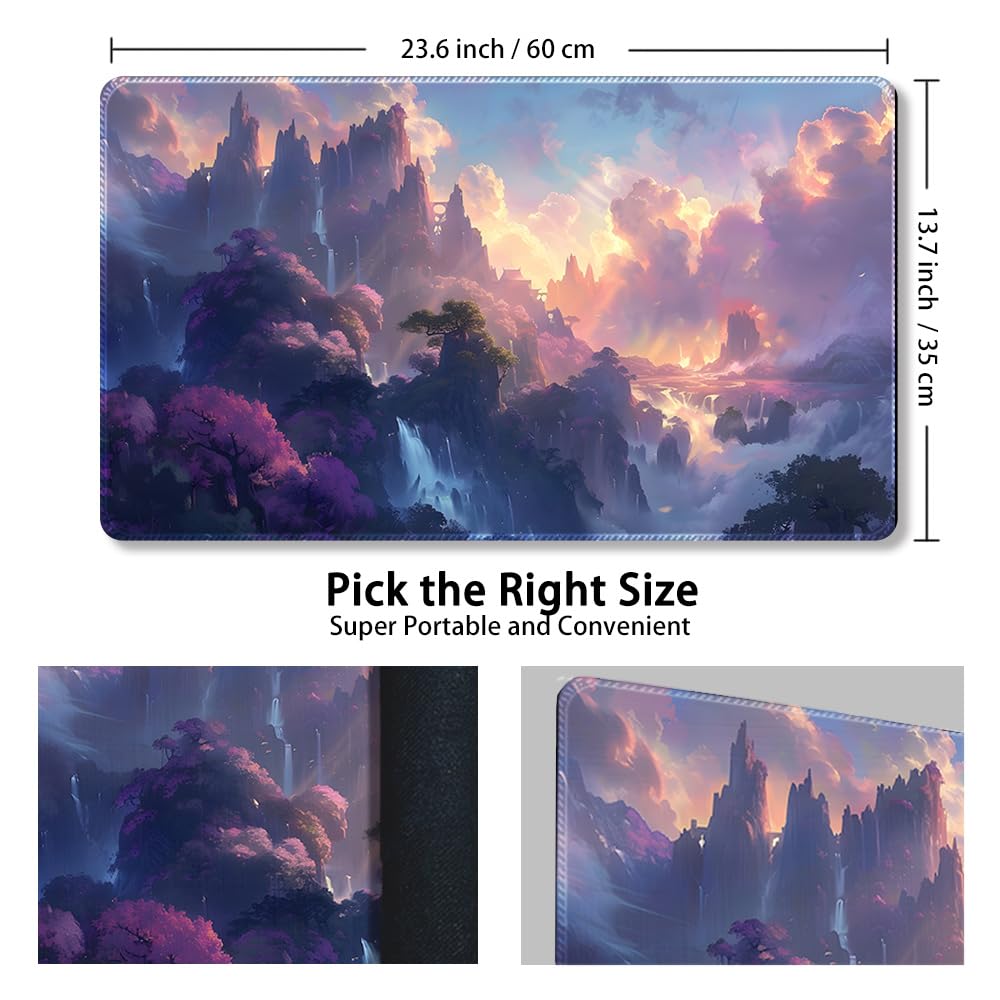 Premium MTG Playmat for TCG Games - Durable Non-Slip Surface with Zone Markings & Locking Edges - Includes Waterproof Storage Bag - Perfect for Magic: The Gathering, Yu-Gi-Oh, and Card Game Tournaments