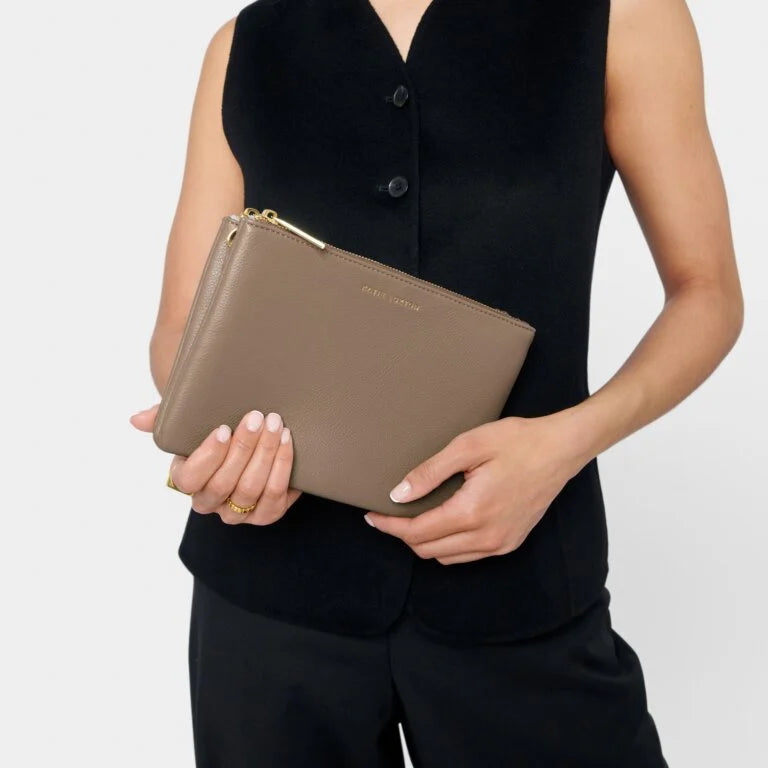 Katie Loxton Duo Pouch Set - Stylish Mocha Cosmetic Bag & Travel Organizer | Perfect for Makeup, Toiletries & Accessories Storage | Gift Idea for Women