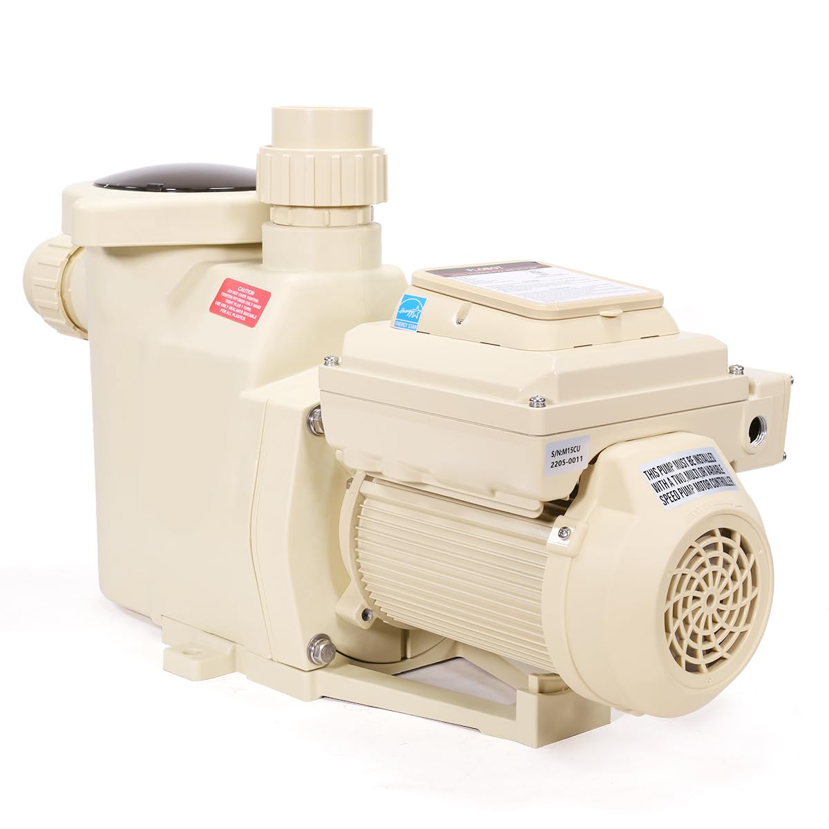XtremepowerUS 3.0HP Variable Speed Pool Pump - High Flow In-Ground Swimming Pool Pump with 1.5” & 2” Adapters, Energy Star Certified 230V for Efficient Water Circulation & Cost Savings